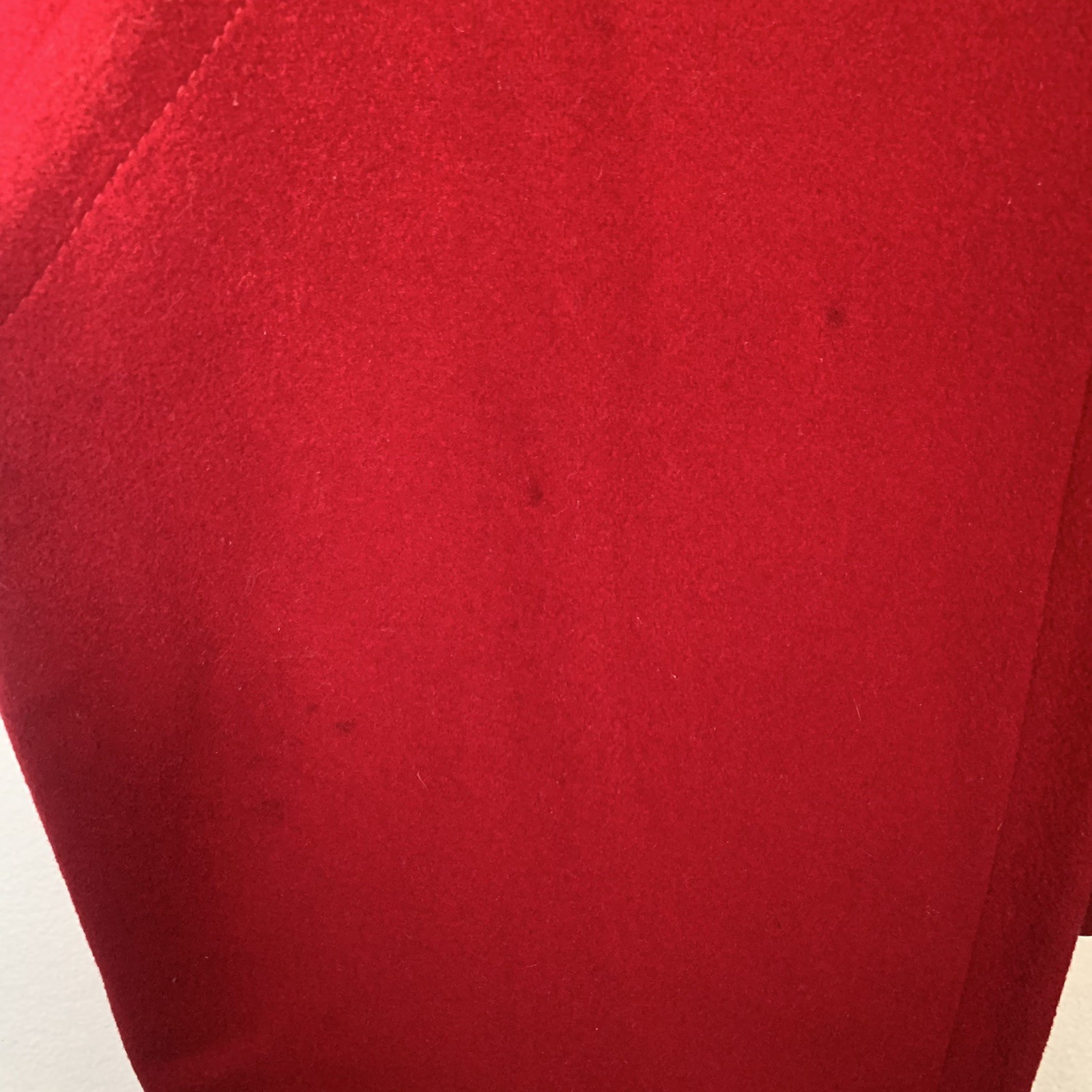 Vintage Worumbo Fabric by Forstmann 100% Wool Red Pea Coat Women’s Size 12 Flaws