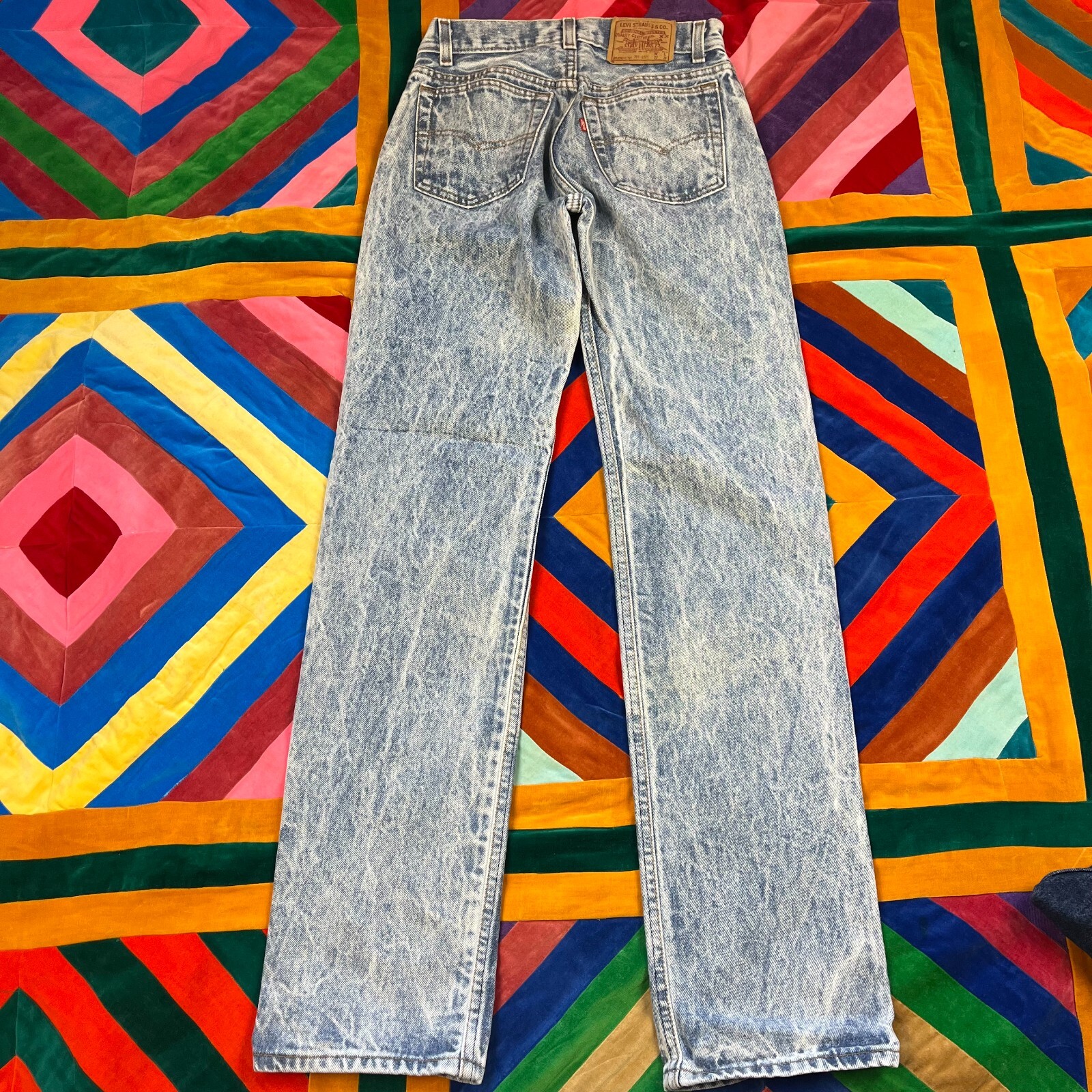 Lot 2 Vintage Levis Jeans Acid Washed Blue Student Fit 701 Dark Blue 505 90s 27