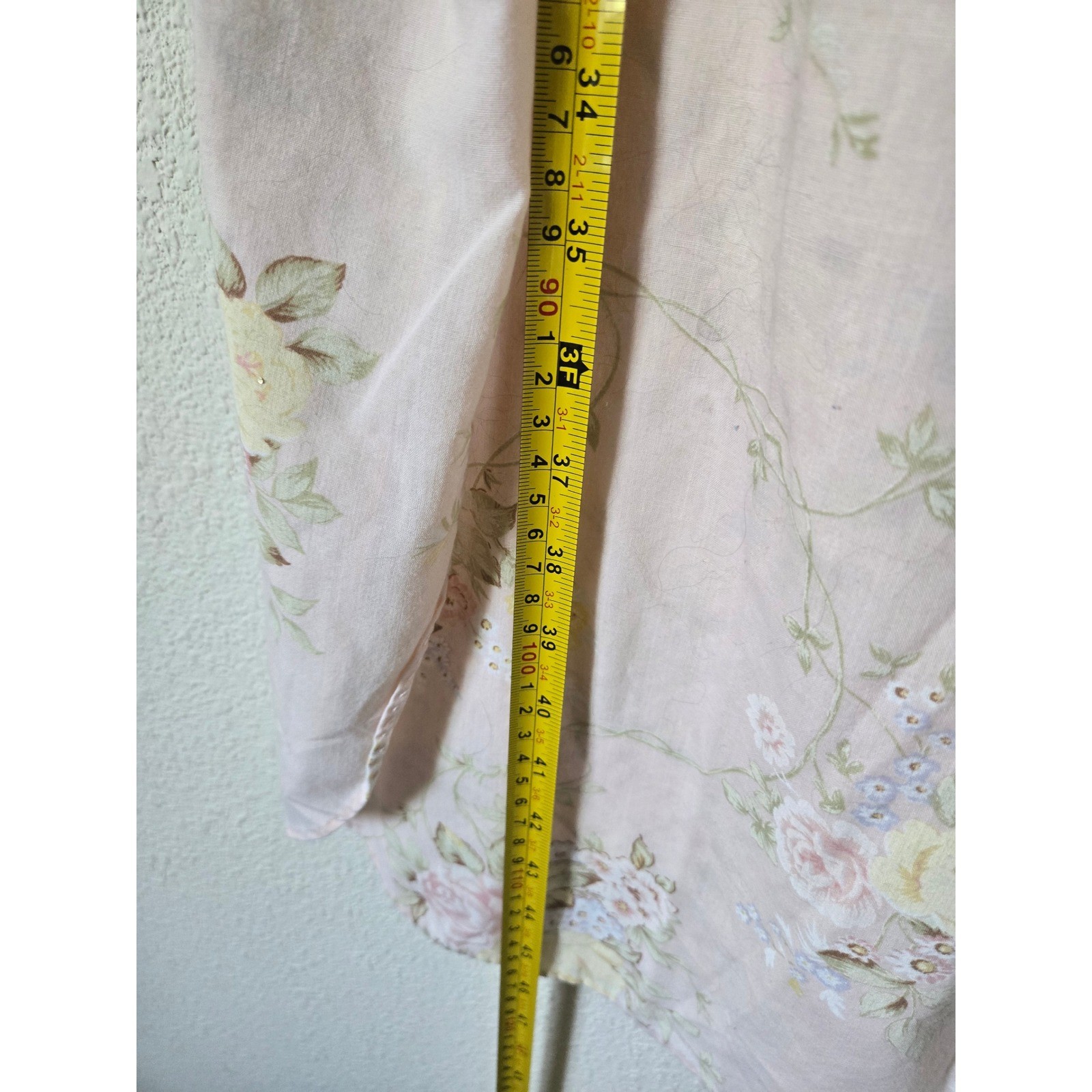 Vintage Cliche Tea Rose Lace Trim Nightgown Sleep Dress Shabby Chic Cottagecore
