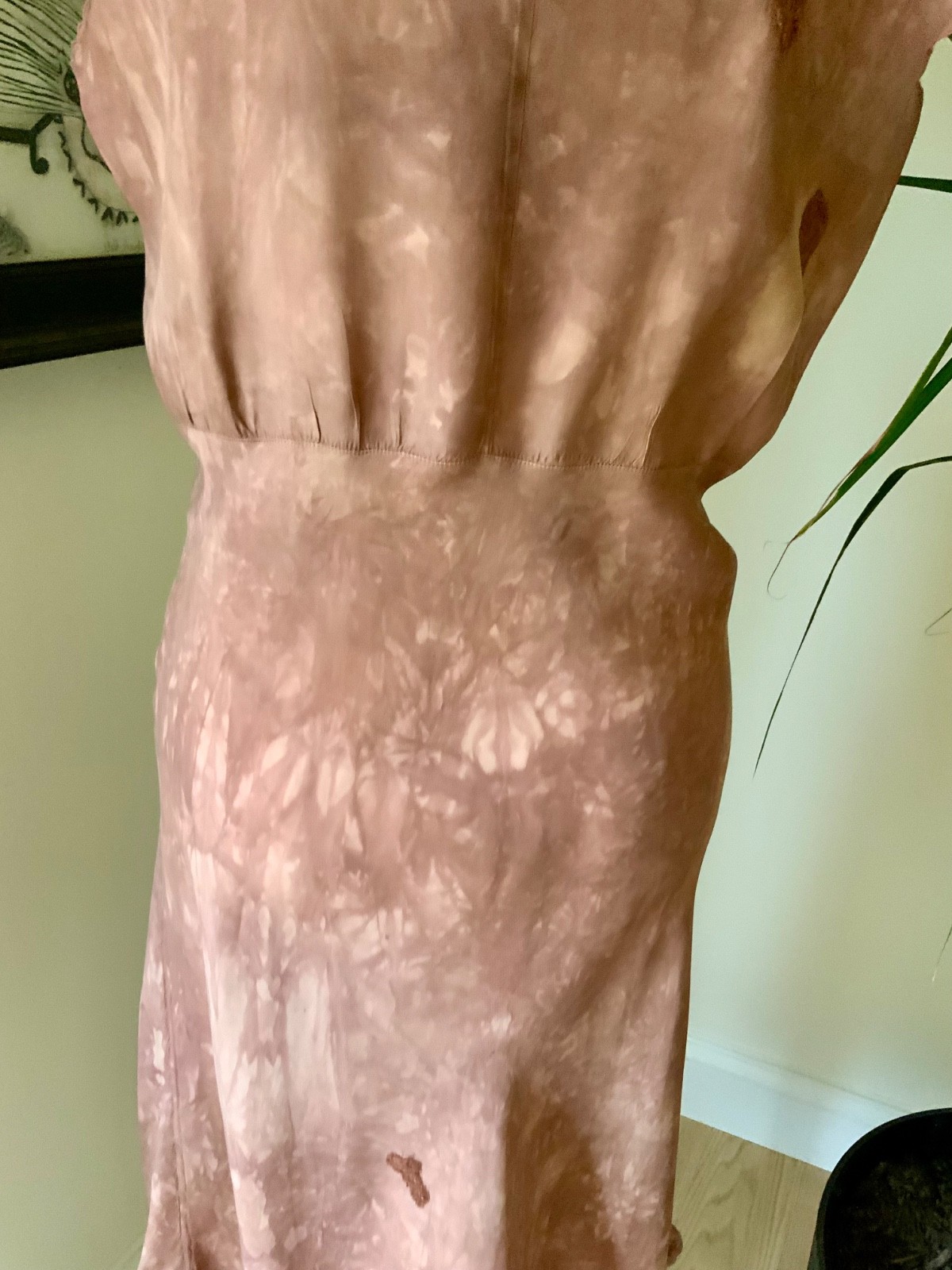 1930s Hand Dyed Silk Dress | Artistically Restored Vintage Lace Appliqué Dress