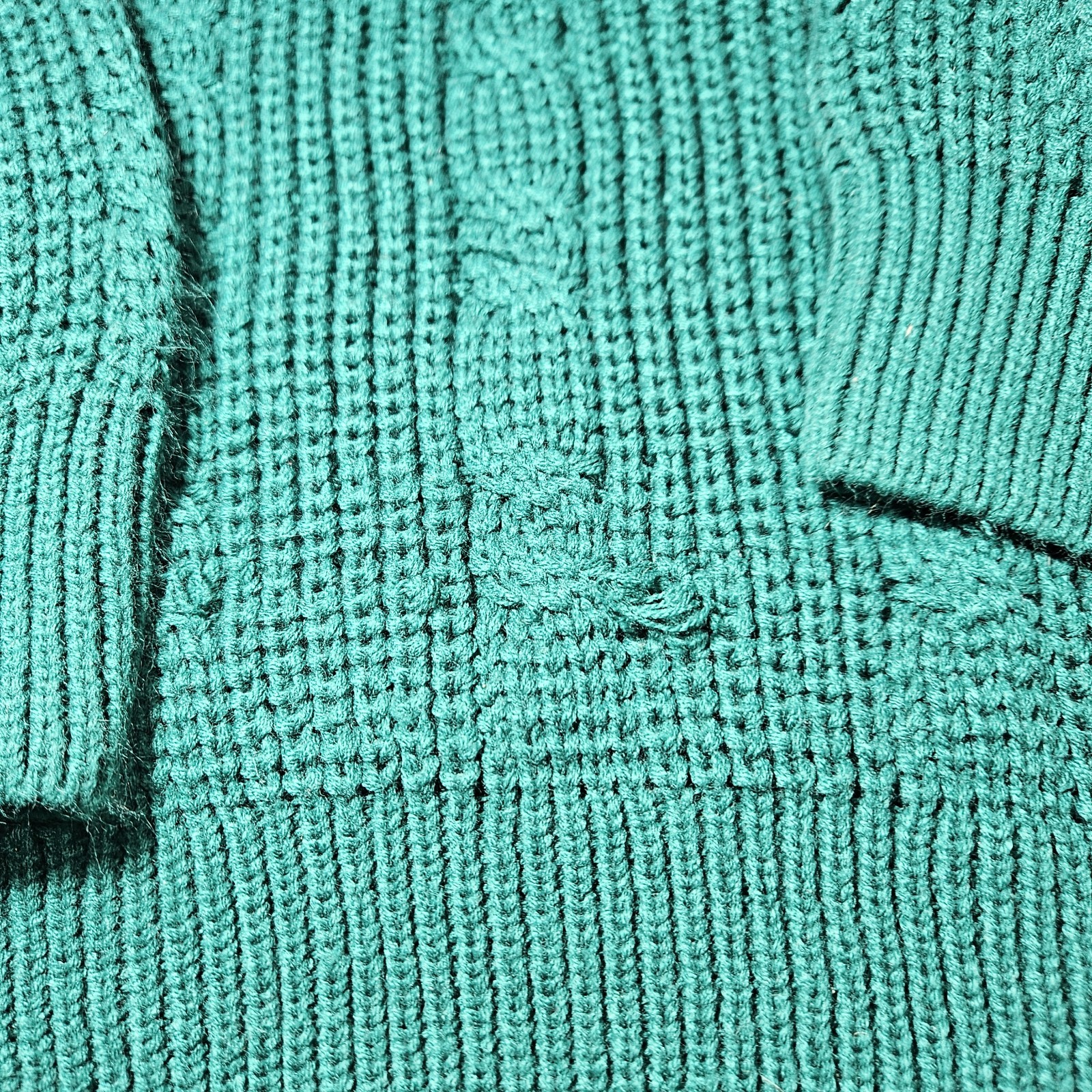 Vintage Sweater Size XXL Extra Large Solid Dark Green Retro 80s 90s Knit