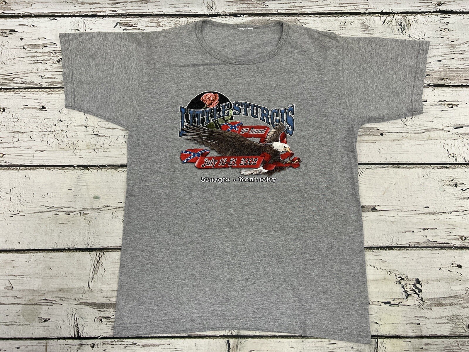VTG 2002 Little Sturgis Kentucky Biker Motorcycle Women’s Double Sided T-Shirt