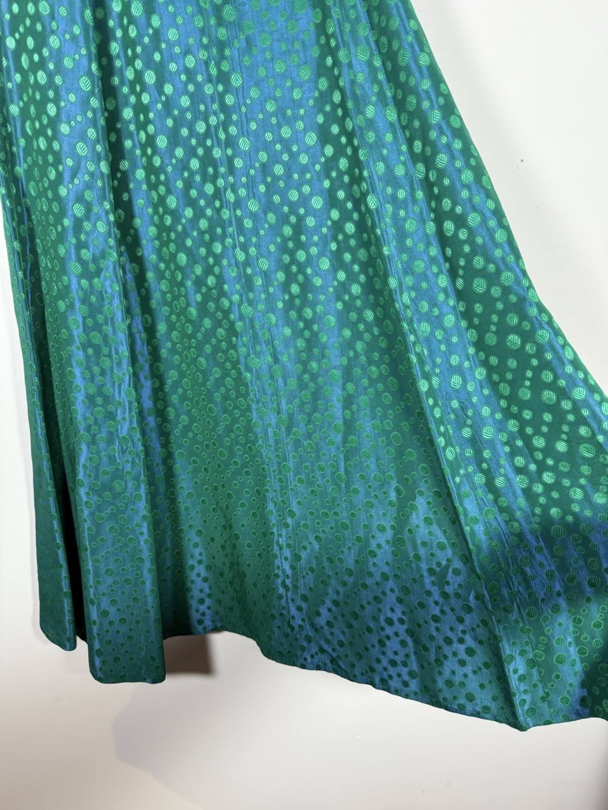 50s vintage skirt true vtg flowing all over print psychadellic pattern green