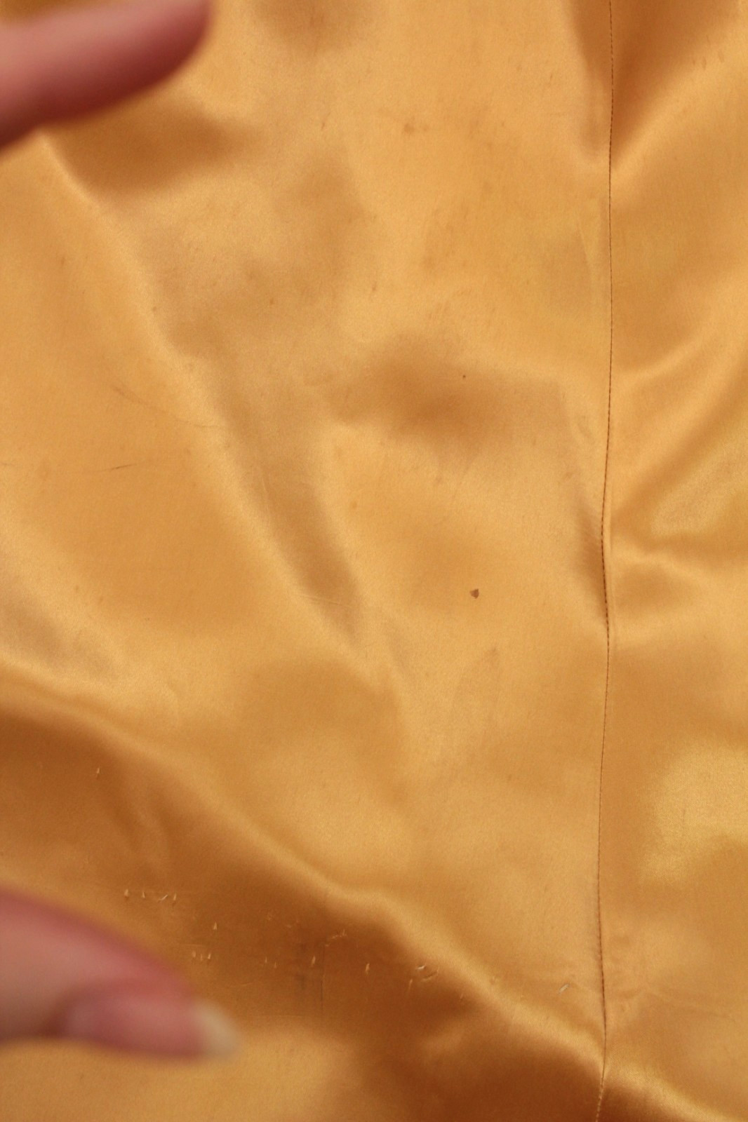 Vtg Women’s 40s Yellow Gold Formal Satin Gown Sz XS/S 1940s Party Prom Dress