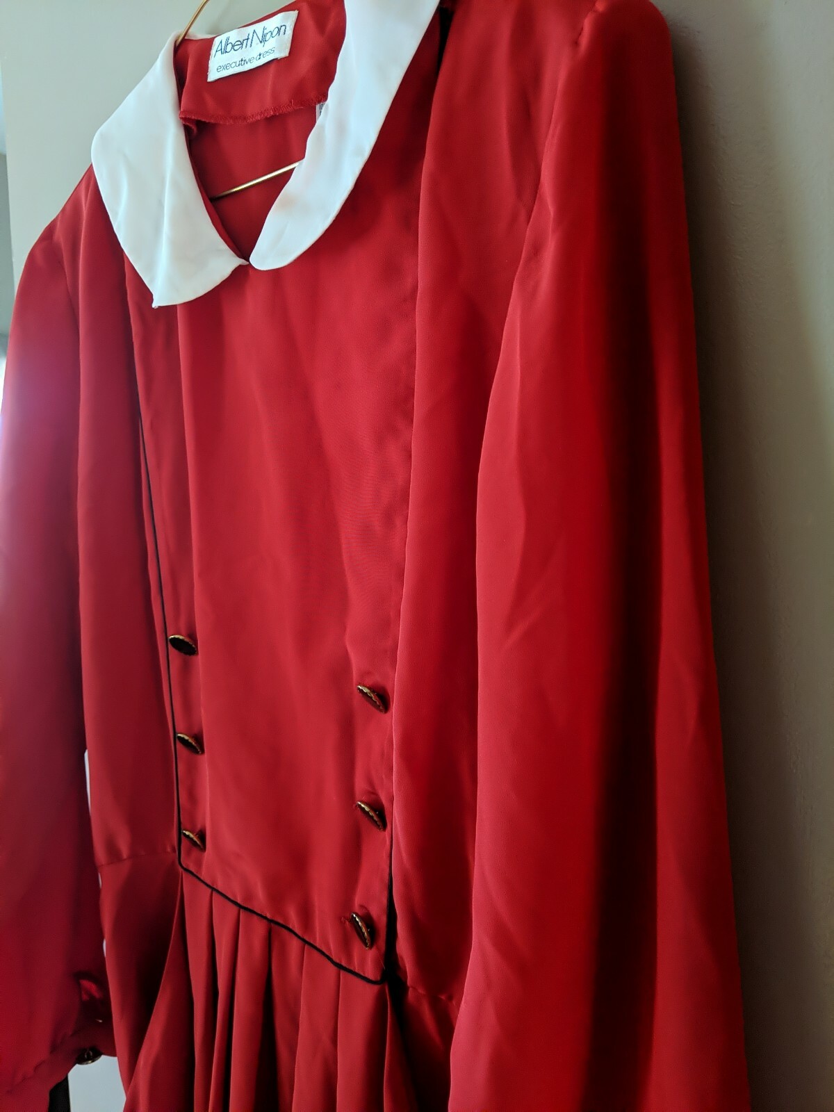 🌹Vintage Albert Nippon Executive Dress Long, Red, Sz 10🌹