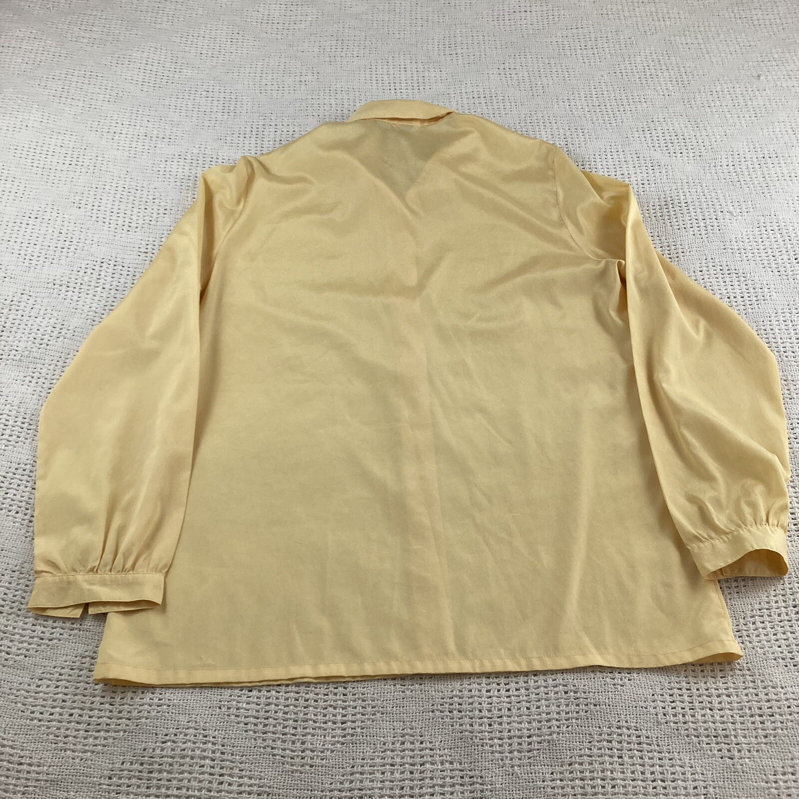 Silky Yellow Blouse Collared Button Up James Kenrob by Dalton No Size Vintage