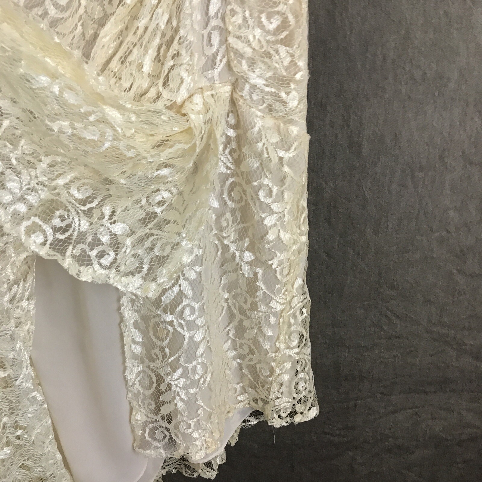 VTG Ala Carte California 80s Cream Color Lace Party Prom Wedding Dress Size 7/8