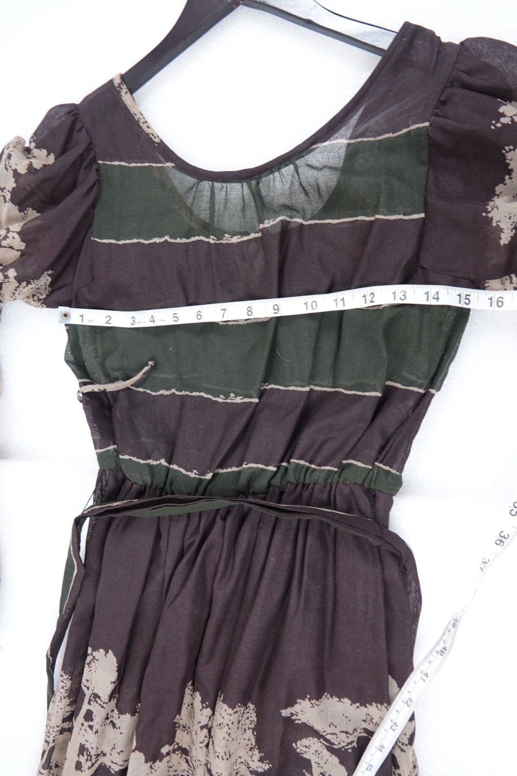 VINTAGE WOMANS CLOTHING JUDY WAYNE NATURAL EARTH DRESS LONG SLEEVED SIZE 9 -10
