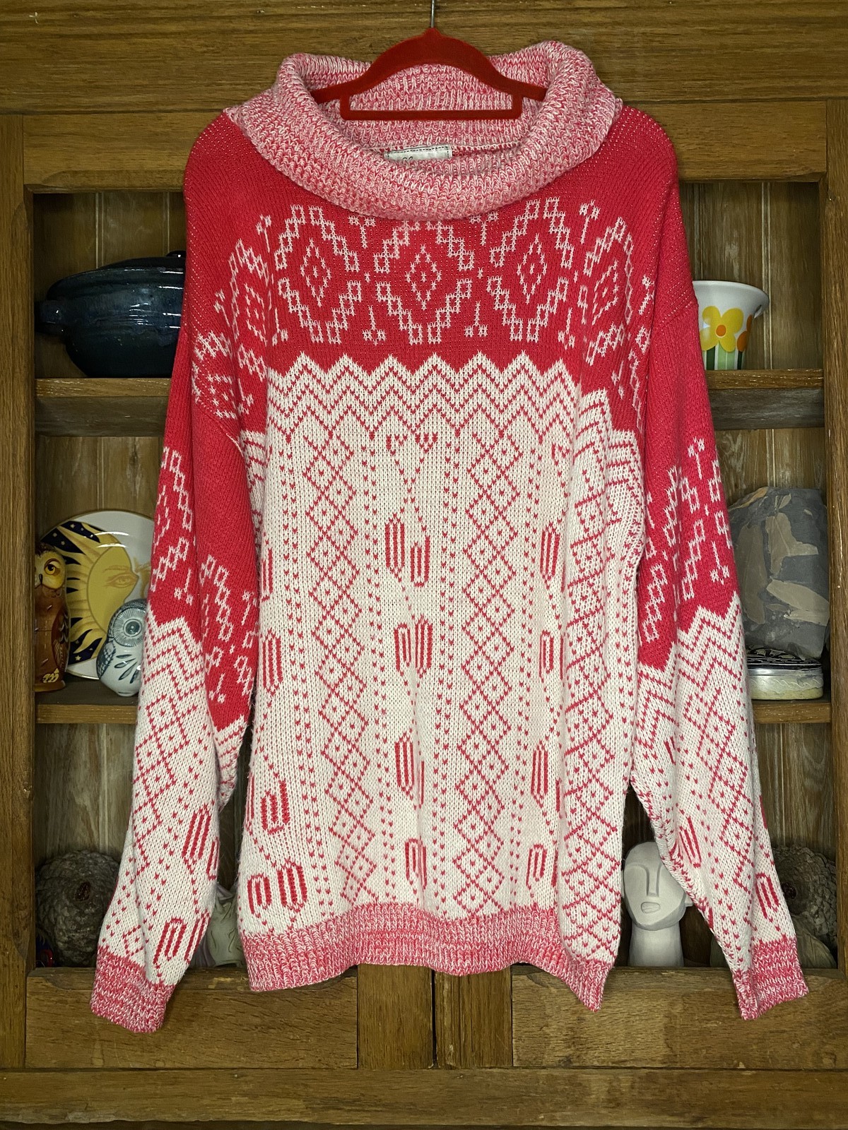Pink+White Y2K Knit Jumper Size 12-14