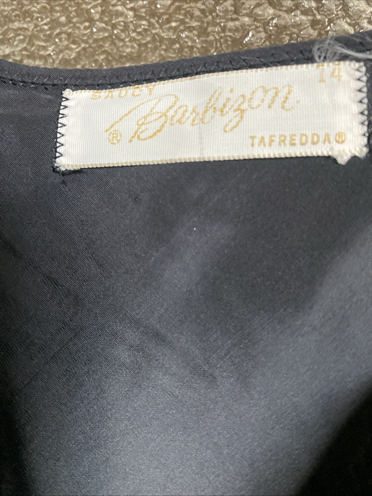 Vtg TAFREDDA BARBIZON Saucy Black Lace Full Slip Side Zip Glamorous Pin Up 14