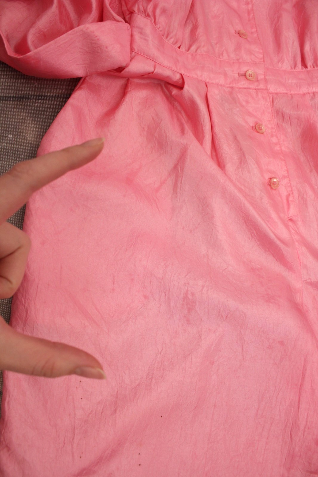 Vtg Women’s 80s Pink Shiny Polyester Fabric Jumpsuit Sz S 1980s F/stop