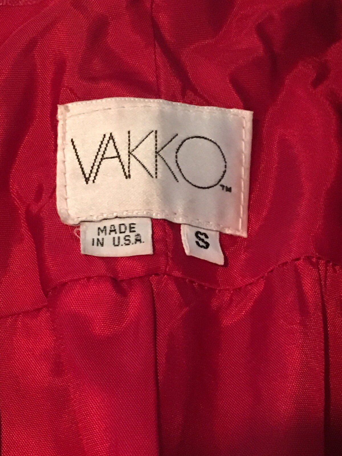 Vintage 80s Vakko Red Leather Jacket Womens Small USA Coat Fashion Coat