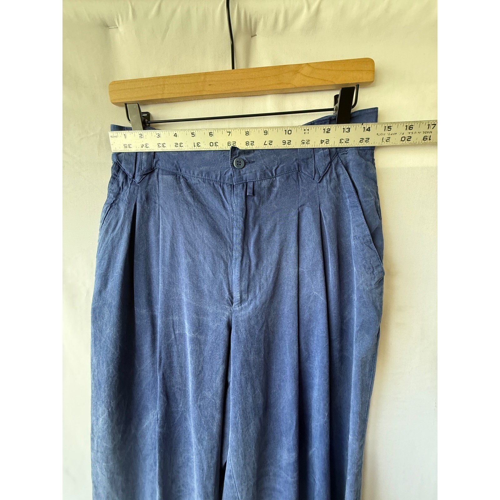 Versus Gianni Versace Blue Pleated Wide Leg Trousers Vintage Italy Size 36/50