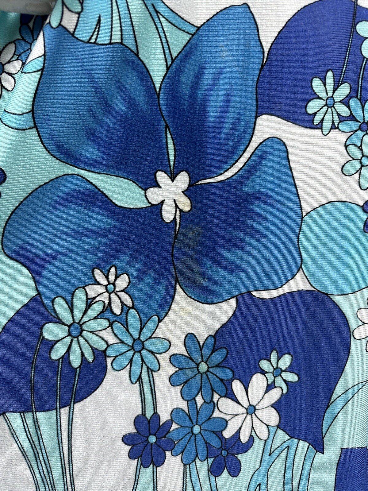 Vtg Hawaiian Surf By Pacific Blue Asian-Inspired Maxi Dress Hawaii Tiki 35” Bust