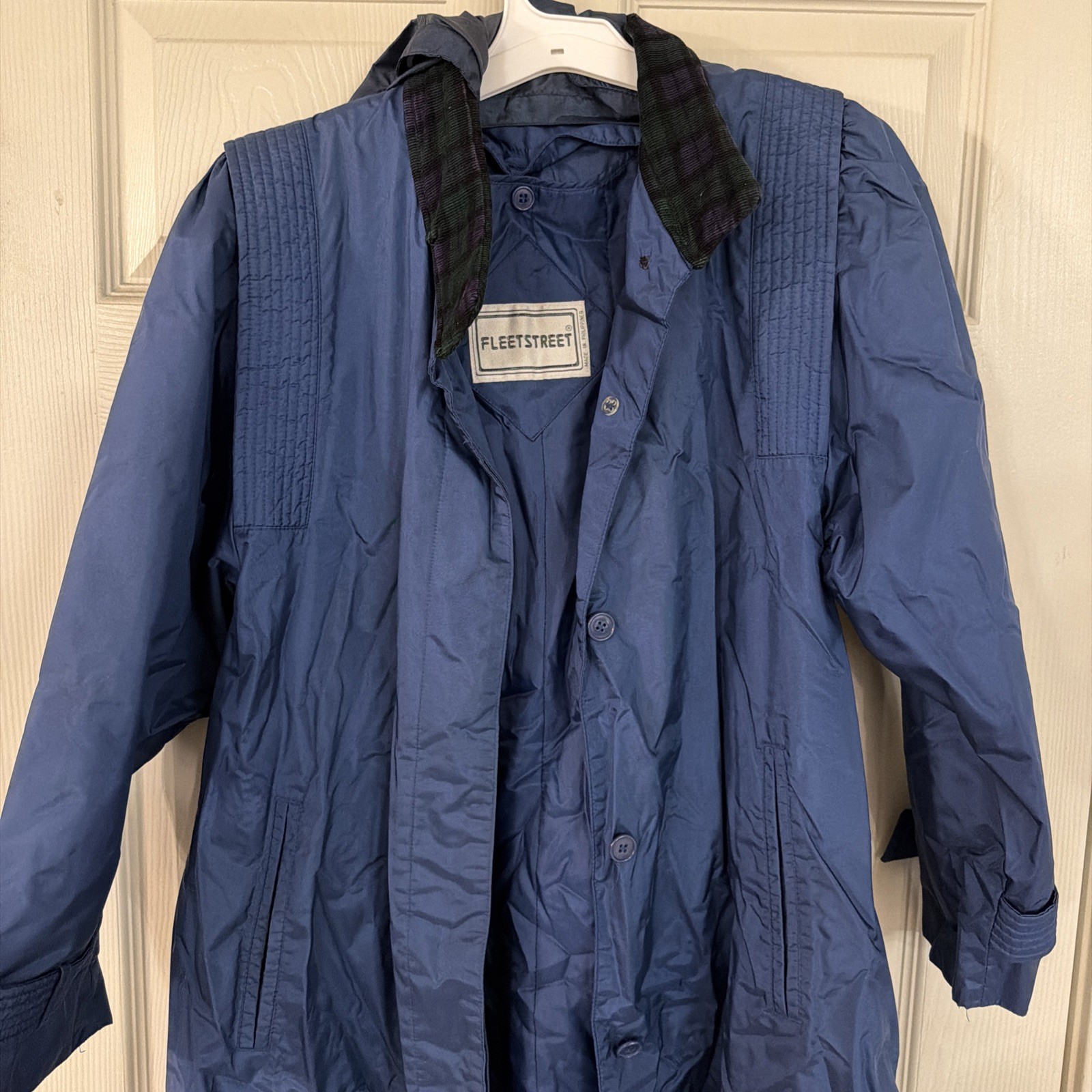 VINTAGE 70’s Navy Trench Rain Coat Fleet Street MAXI Coat – Size 8