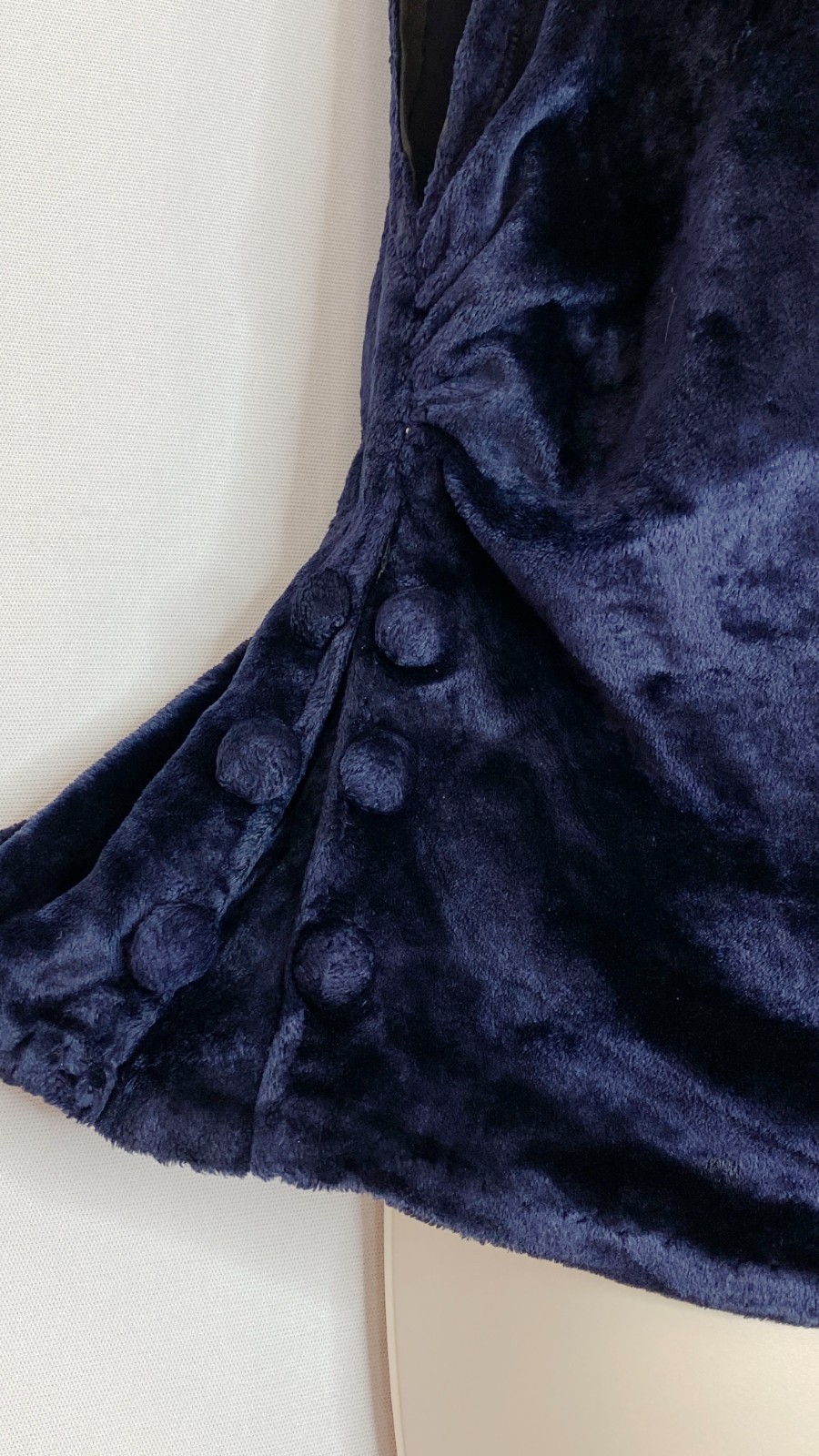 Vintage 1910s 1920s blue silk velvet top XS S sleeveless blouse pullover antique
