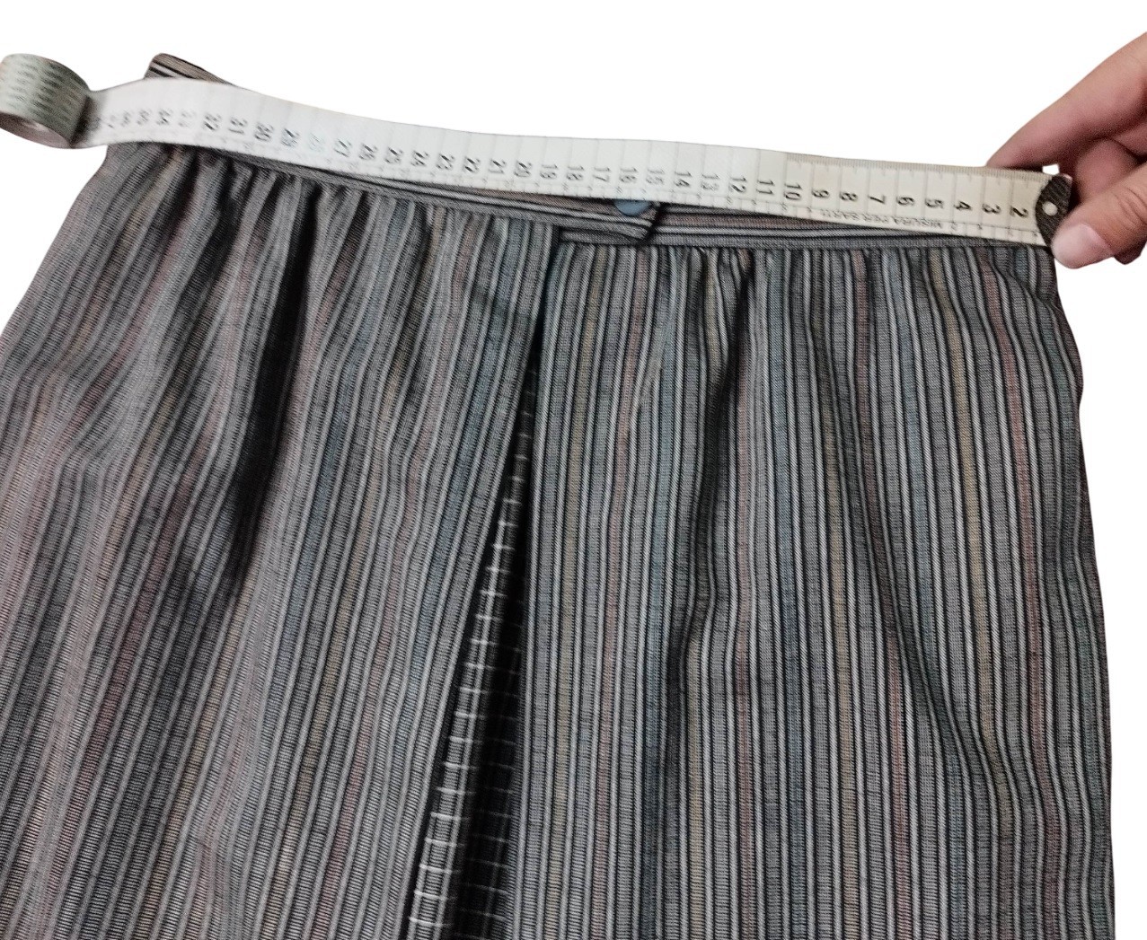 Cori® Vintage 1980s Geometric Pattern Stripes and Checkered Jacket + Skirt Set