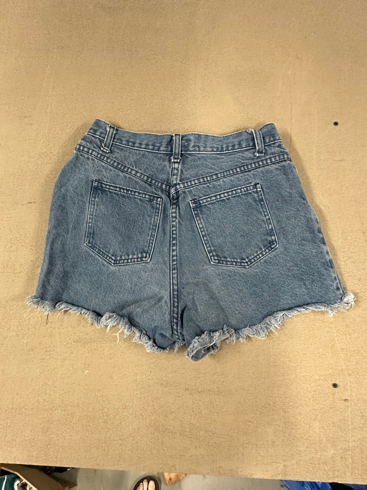 Vtg Denim Republic Jean Shorts Juniors 13/14 High Rise Mom Cut Off Fray USA MADE