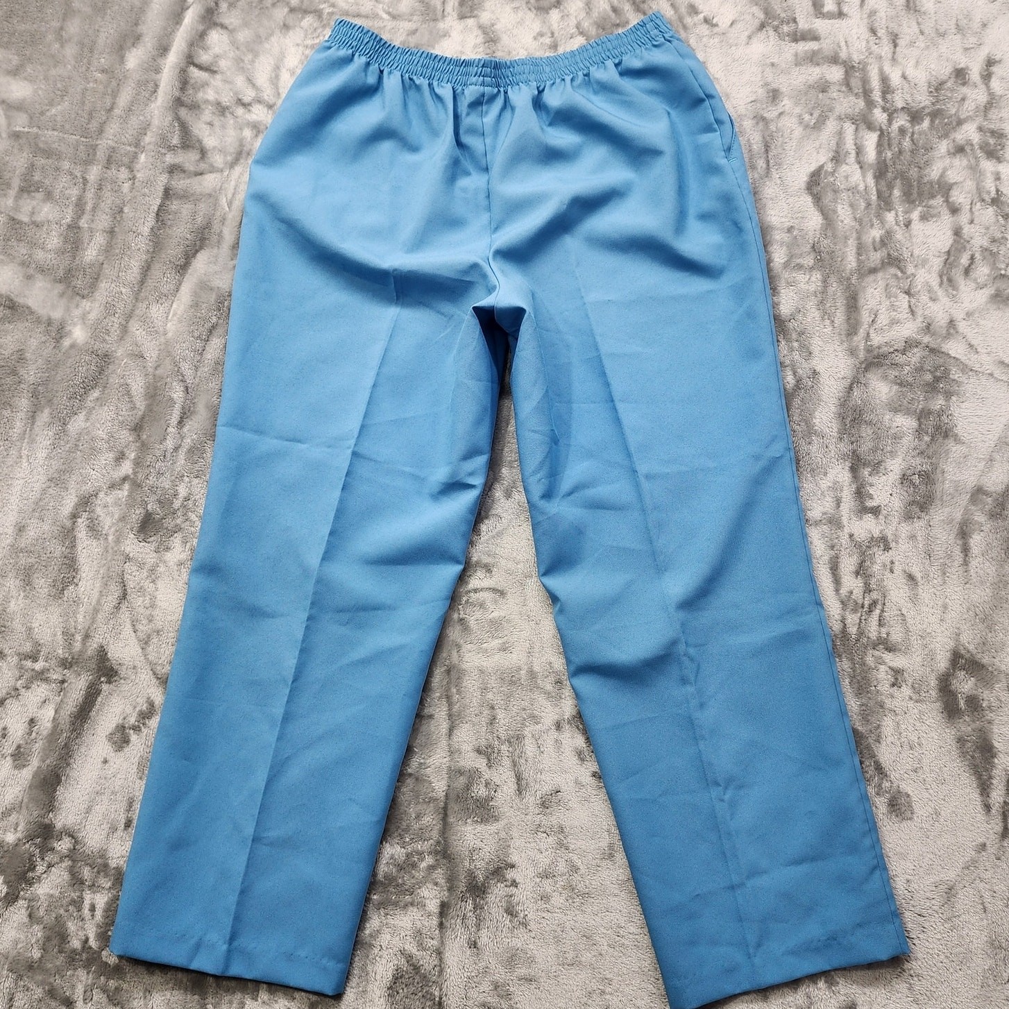 Vintage Sara Morgan Pants Womens 14P PETITE Blue Pull On Casual Comfort Pockets