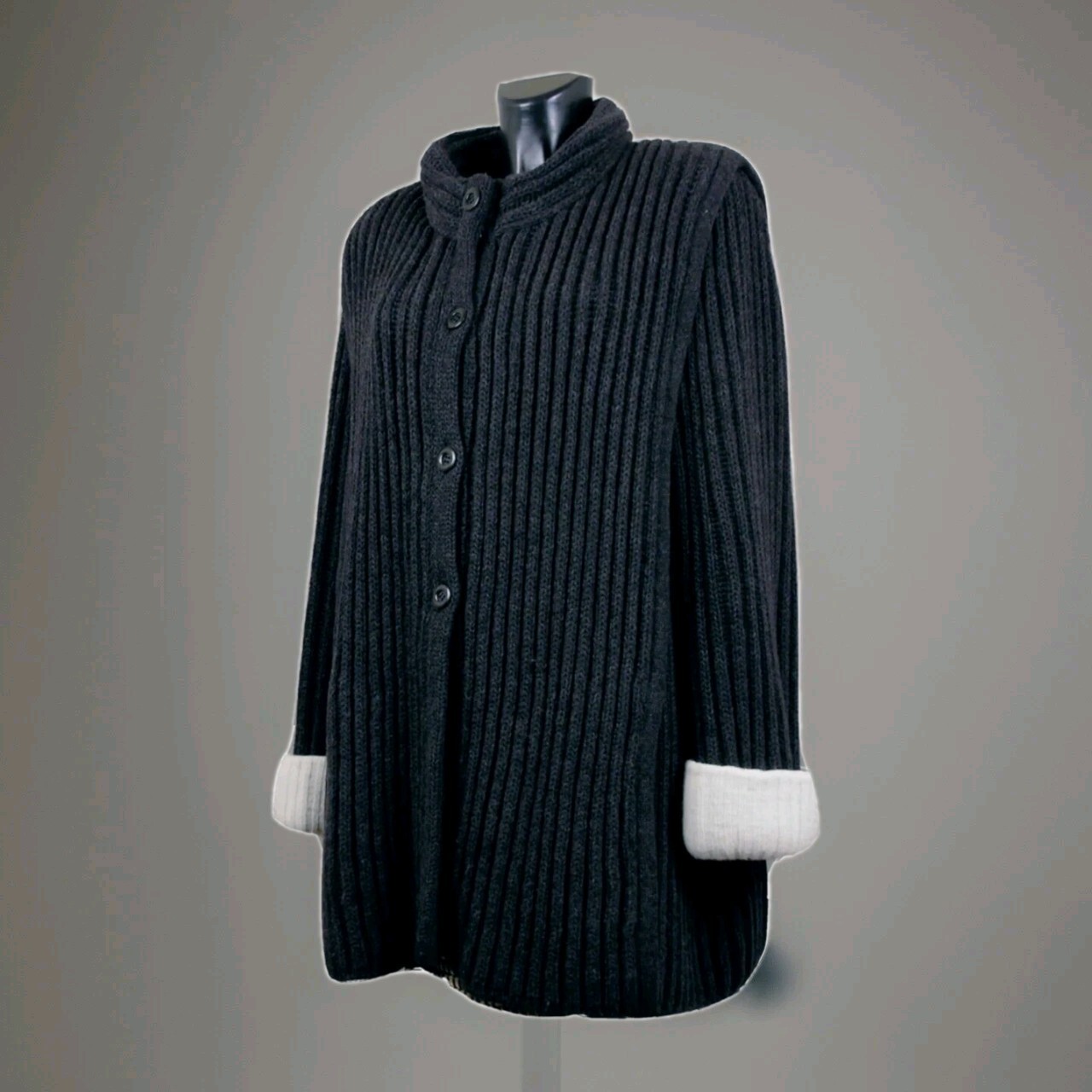 GIORGIO GRATI knit VINTAGE pure70/80 Jacket Paletot wool-angora charcoal sz U