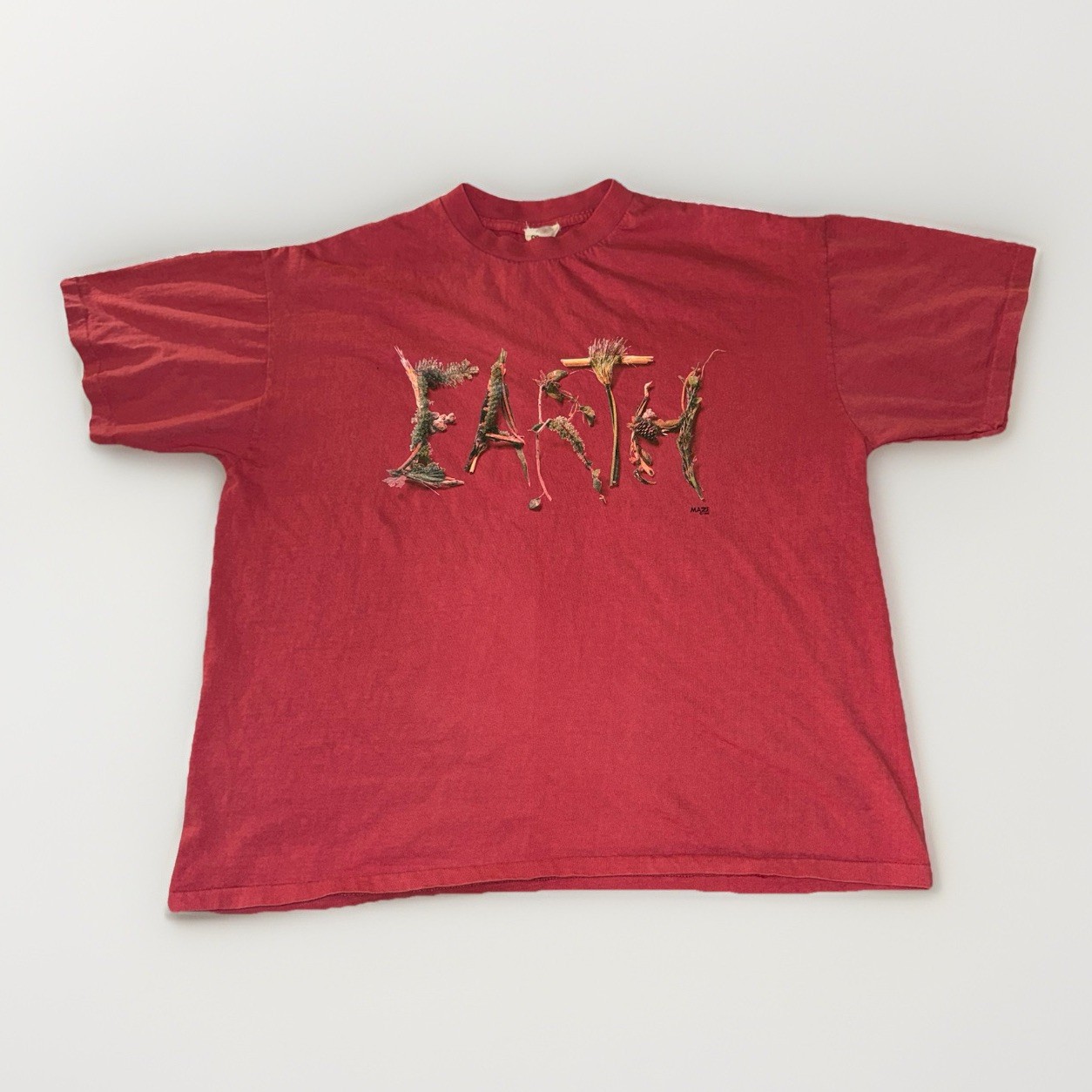 Vintage 1993 Earth Maze Artsy Nature Cottagecore Single Stitch T Shirt Size XL