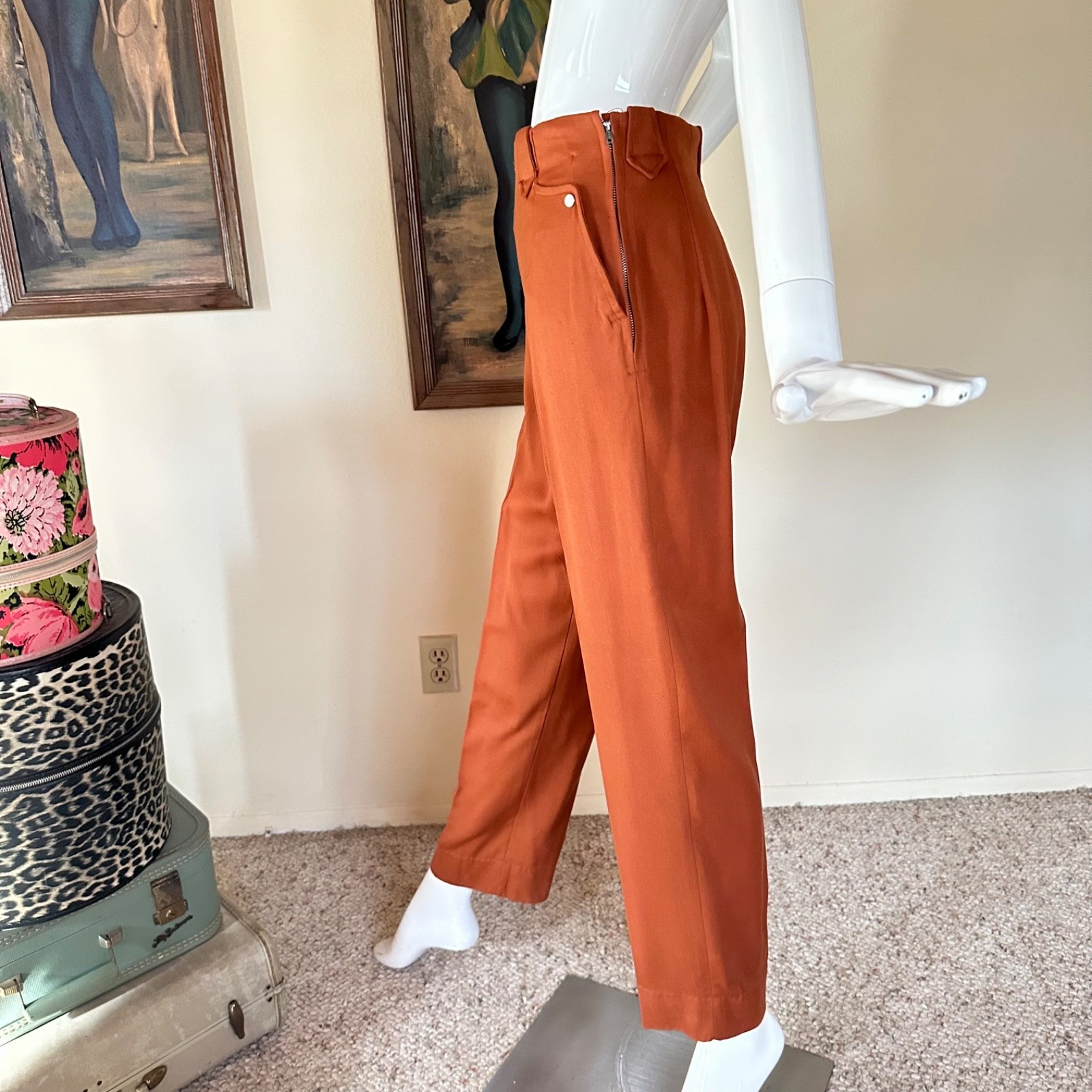 Vtg 1940s Embroidered Ranch Maid Western Wear 2 PC Shirt Pants Suit Rockabilly S