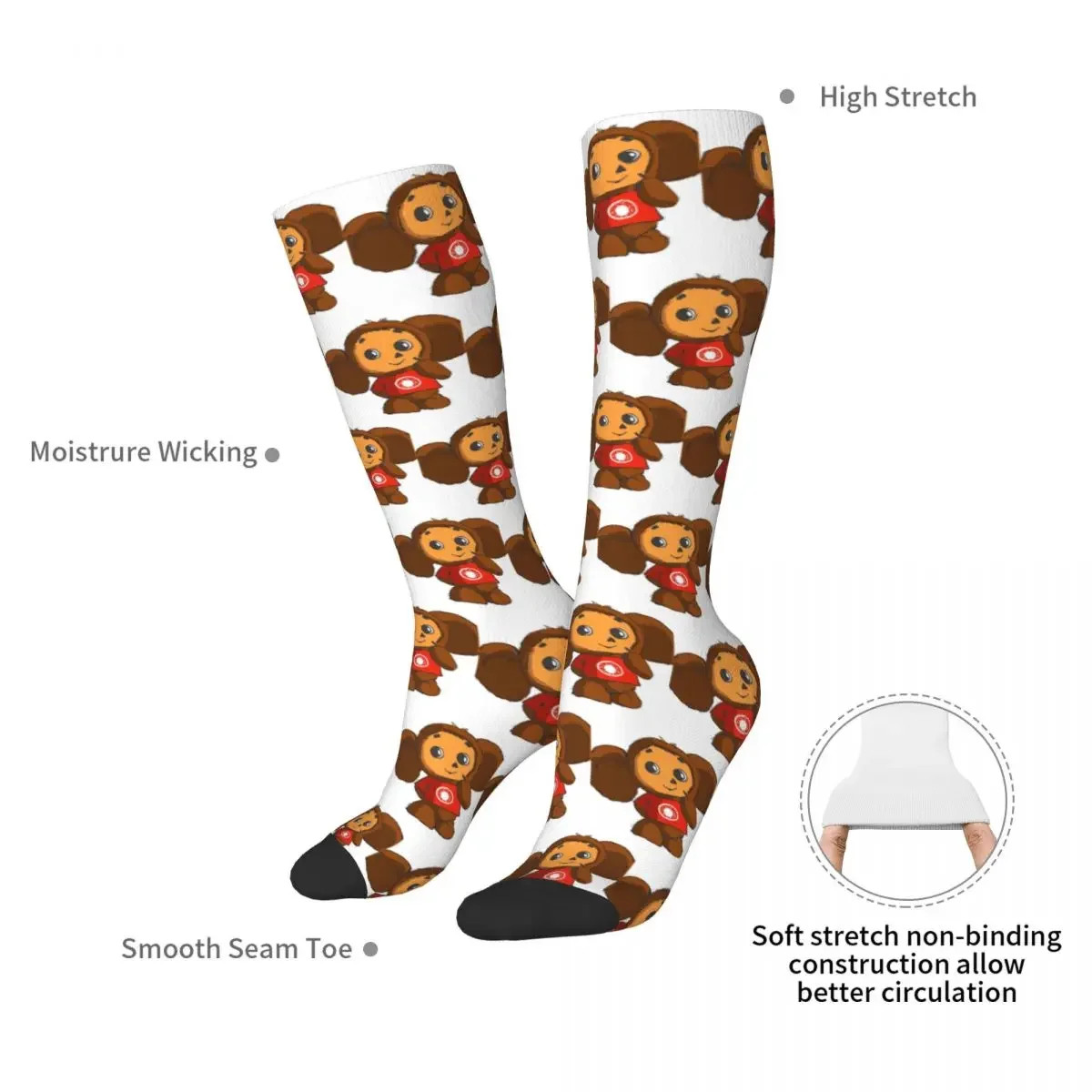 Cheburashka Socks Harajuku Sweat Absorbing Stockings All Season Long Socks