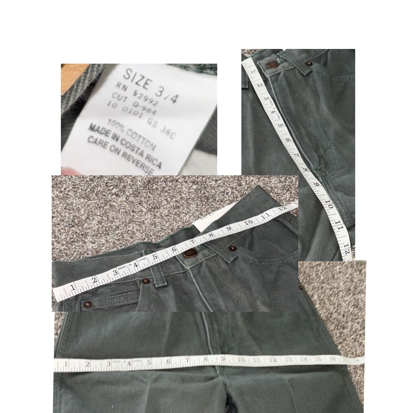 Vintage 90s Jordache High Waist Taper Jeans Green NWT DEADSTOCK fits 24″ 3/4 5/6