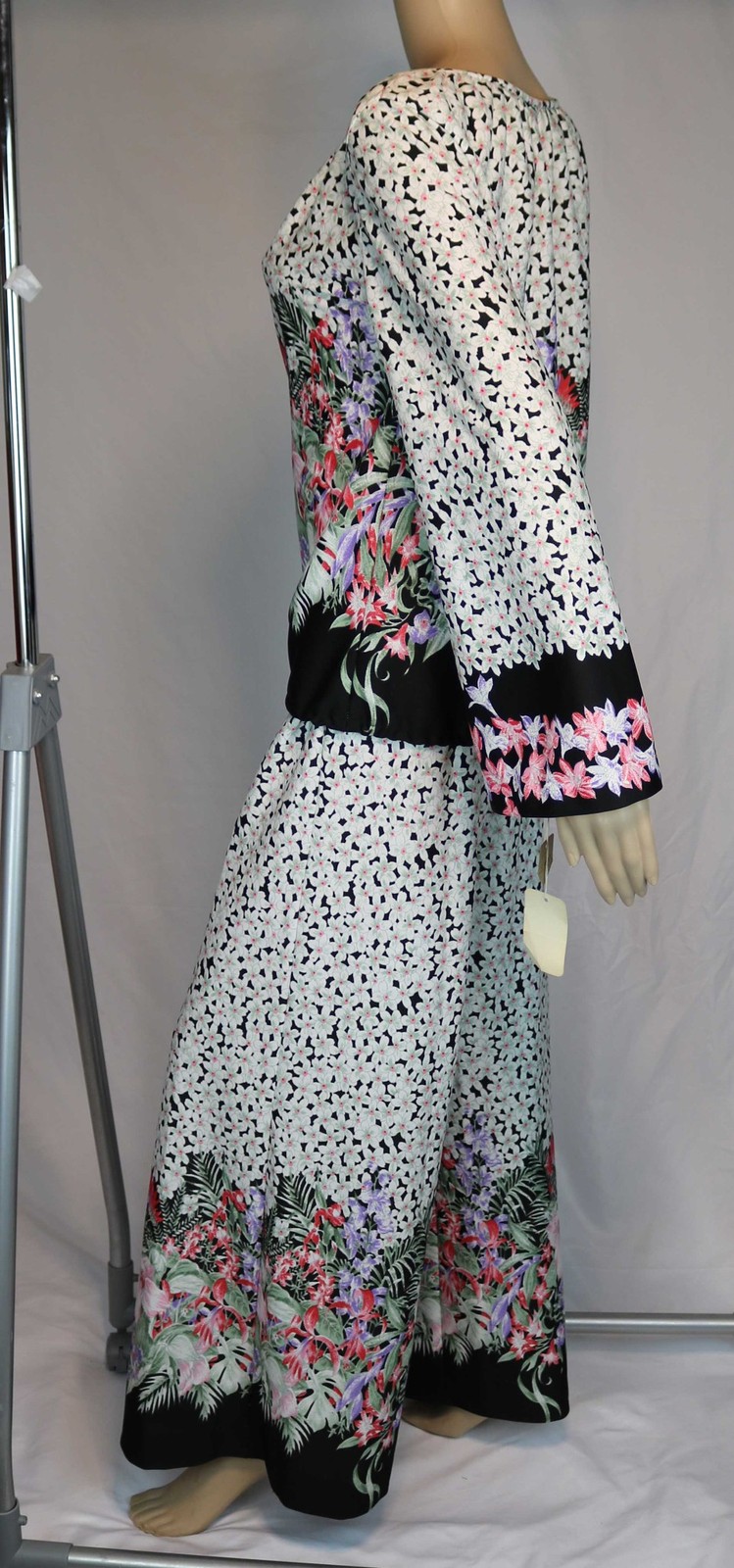 NWT Vintage Wide Leg Palazzo Pant Top Set Hawaiian Tropical Floral 1960s 70s 10