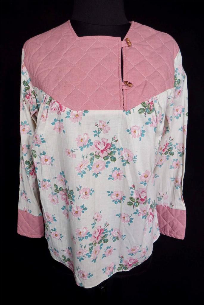 VERY RARE VINTAGE 1970’S „DEADSTOCK” NEVER WORN PINK FLORAL COTTON OUTFIT SIZE 8
