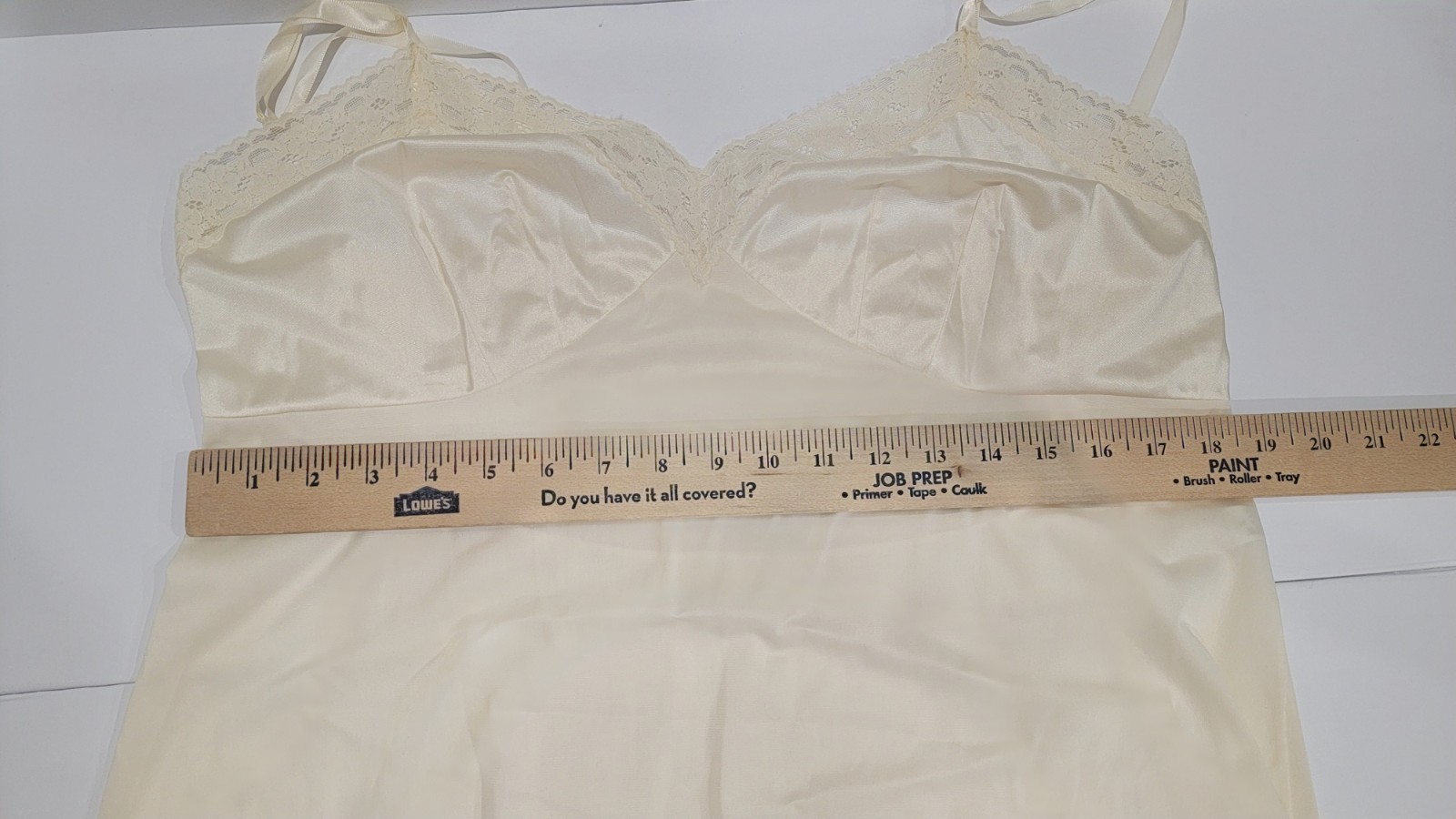Early 1960s Vanity Fair Ivory Nylon Slip | DuPont Antron | Made in USA | Vintage