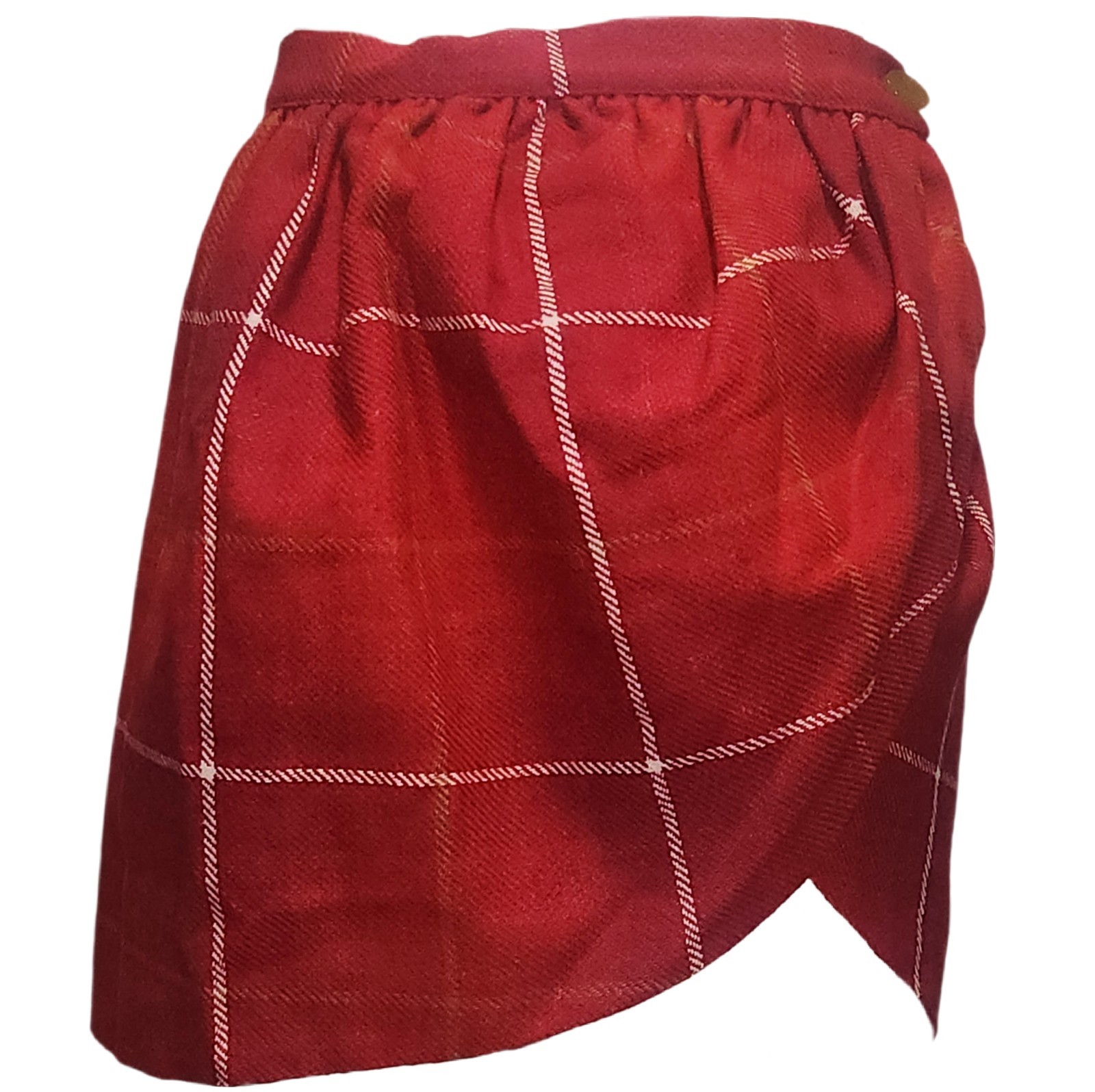 FW 1994 Vivienne Westwood On Liberty Wool Petales Skirt Plaid Red Mini Crini 90s
