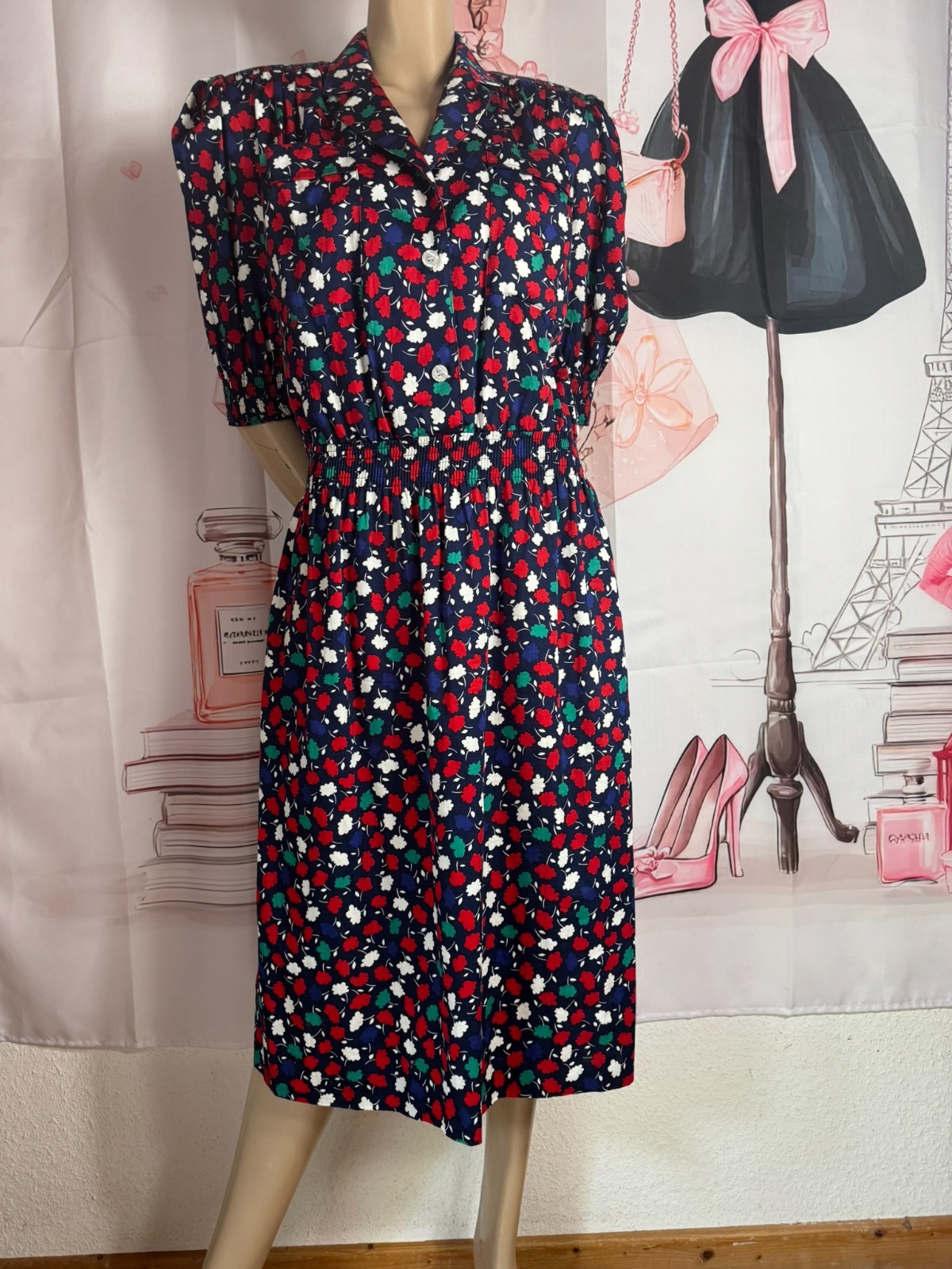 Bleyle Vintage Dress Cotton Graphic Pattern Shirt Dress Size 42/44