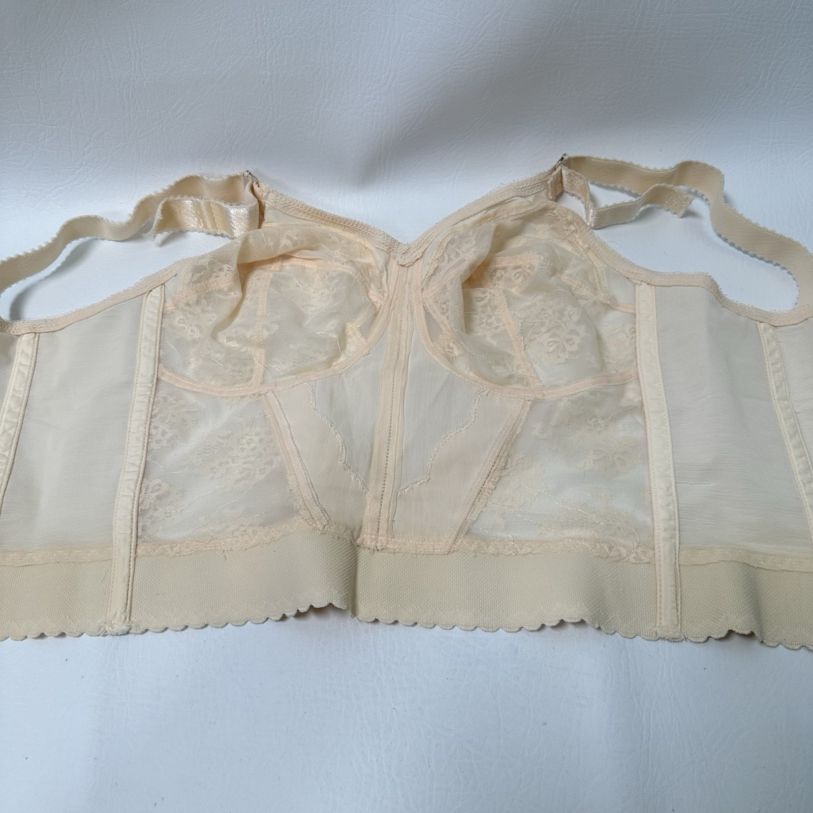 Vintage Bali 3300 Longline Bra 36D Lace Bustier Retro Pin-Up 1985