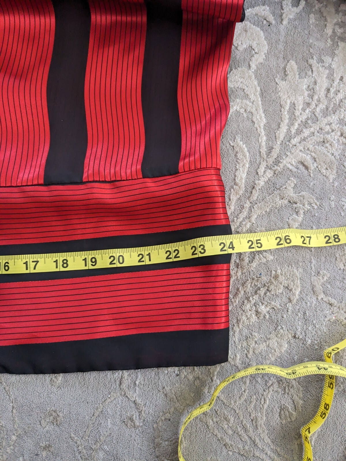 Lorac Original Dress Women’s L/XL Vtg 80s Red Black Stripe Drop Waist Nostalgic