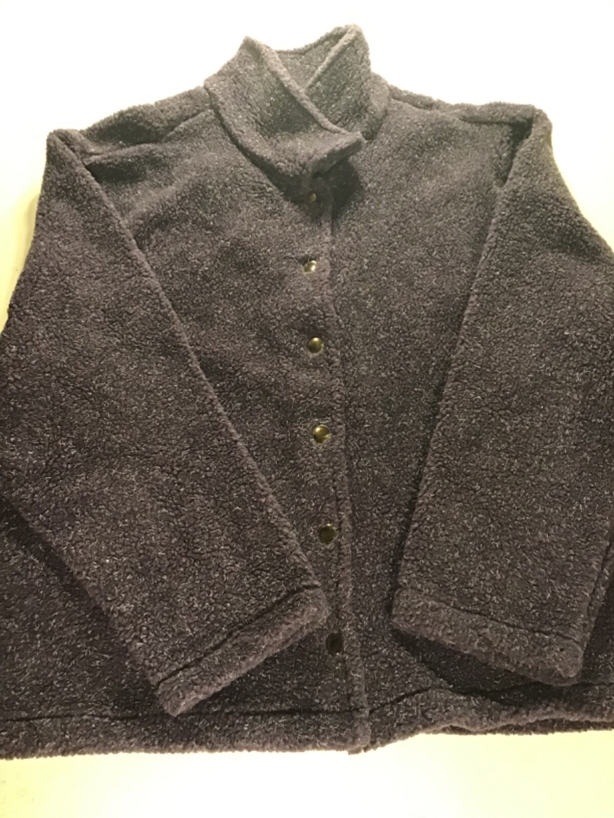 Vintage Real Comforts Button Up Fleece Womens XL 1990s Black