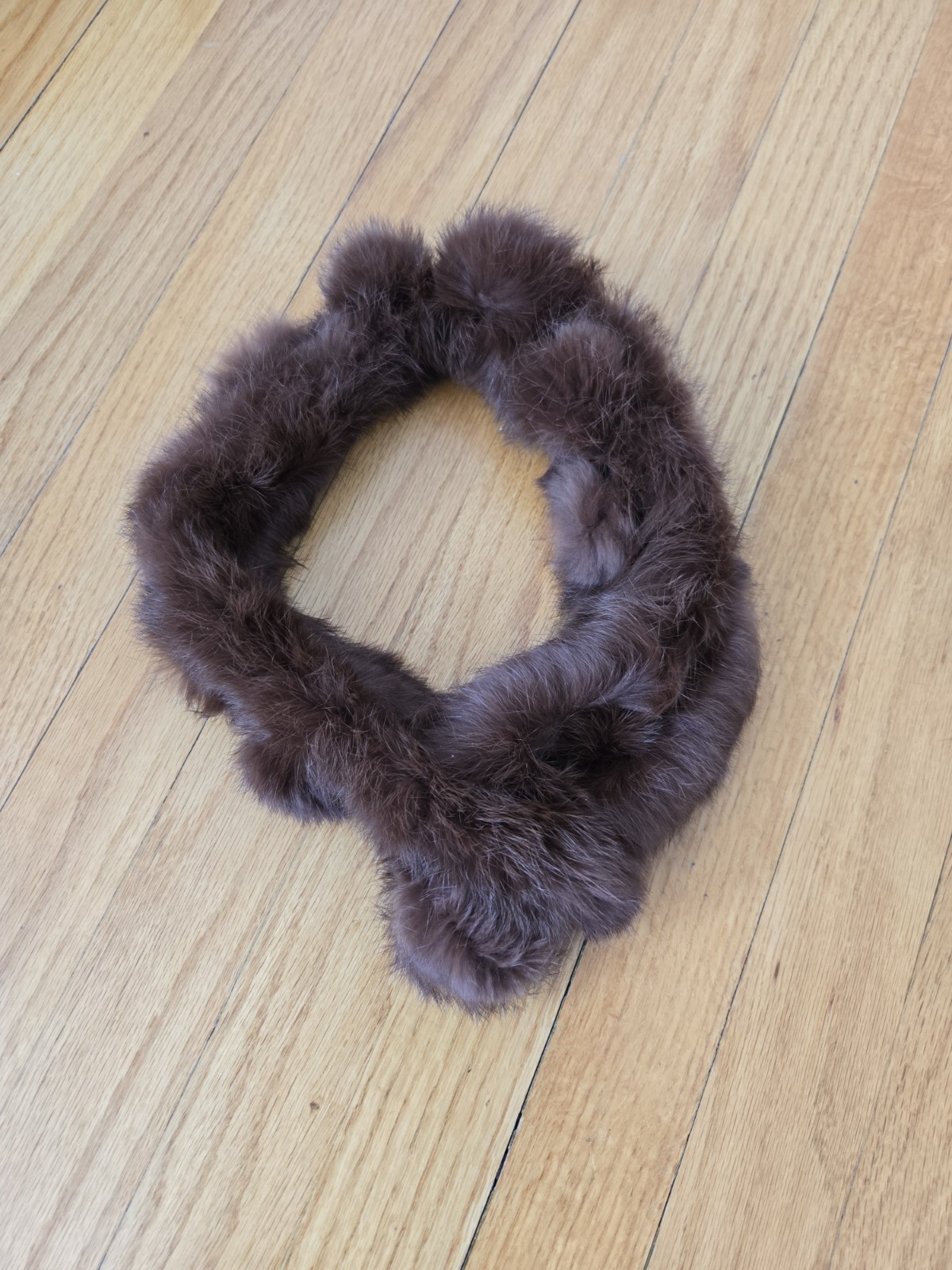 Vintage Mink Fur Scarf Dark Brown Pom Pom Boa Wrap – Mid-Century