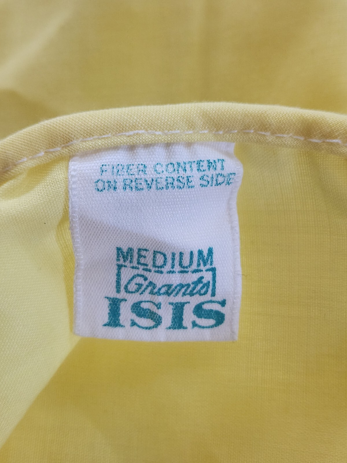 Vintage 60s Grants ISIS yellow babydoll nightgown floral embroidery size Medium