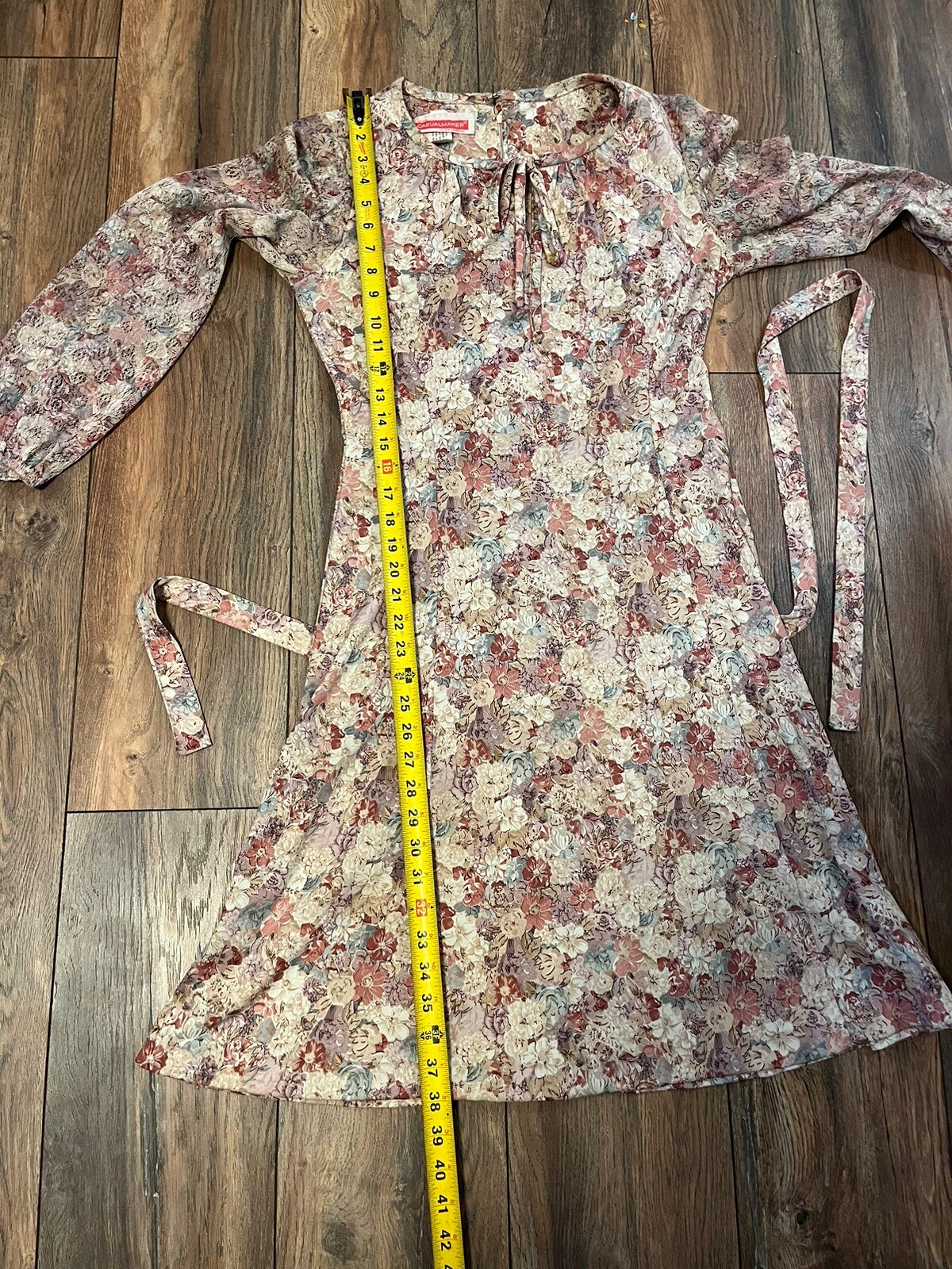 VTG 60s 70s Casualmaker Sy Frankyl Dress Womens Pink Floral Small