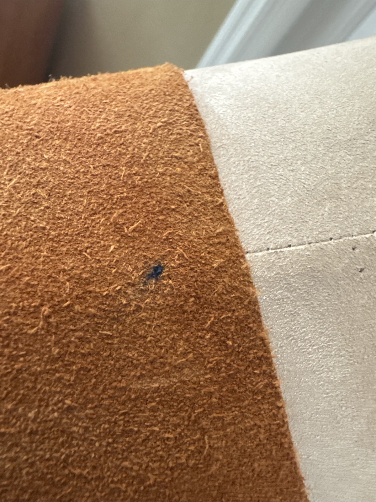 Vintage 70’s Hippie Suede Leather Cut Squares Blue & Brown Vest Made In Mexico