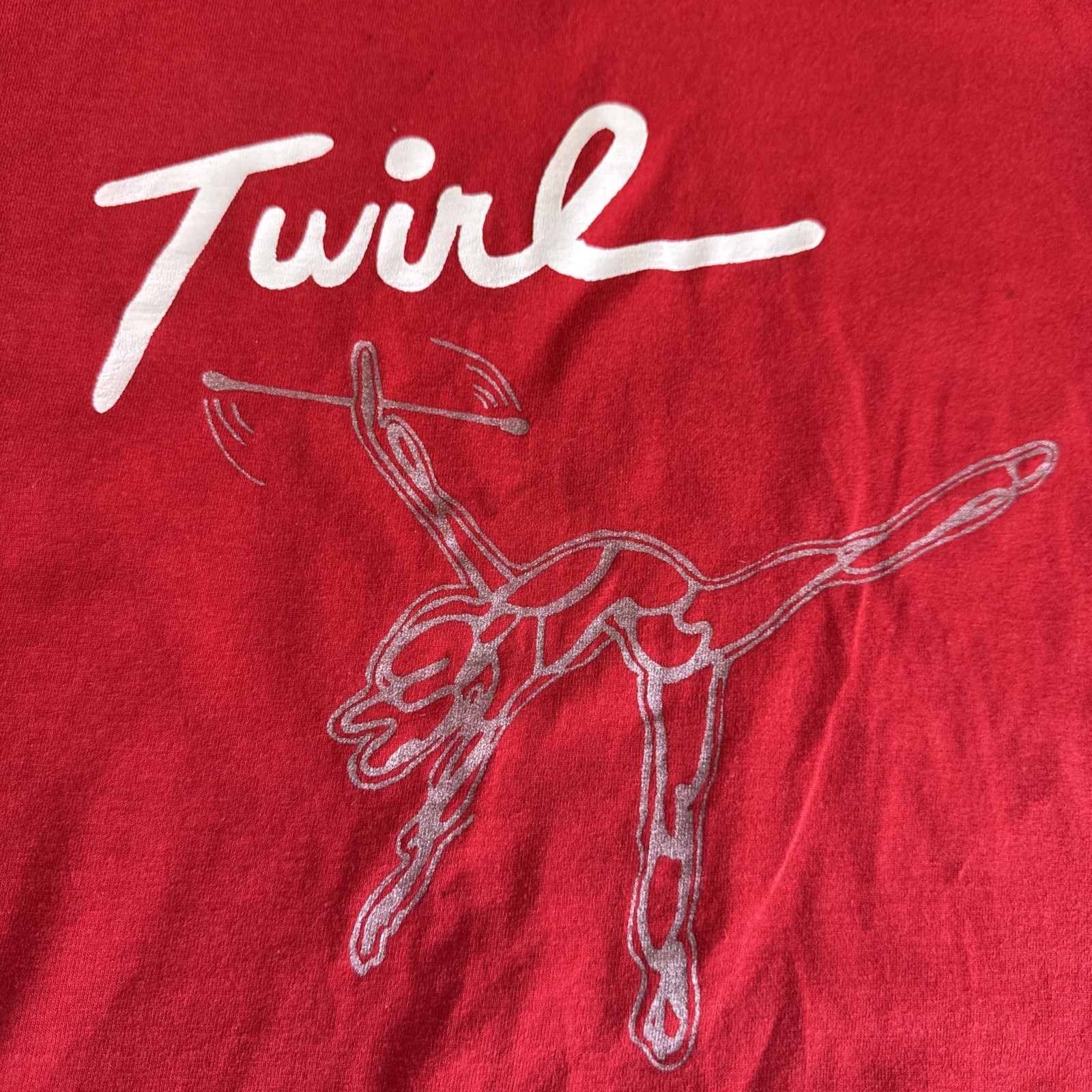 Vintage Fruit Of The Loom Baton Twirling T Shirt Red Size Large