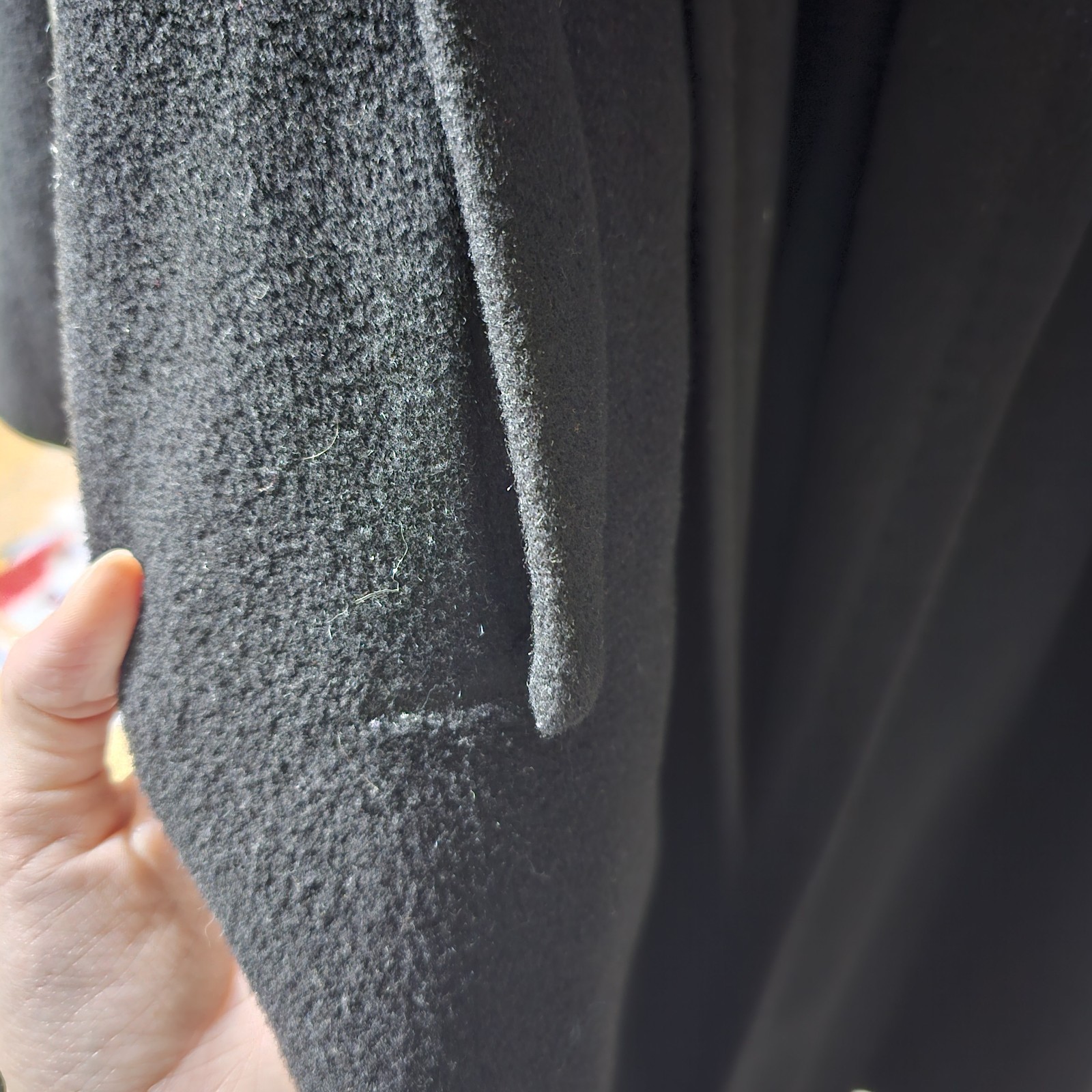 Vintage Country Tweeds Einiger Black Cashmere Trench Coat Ladies Long