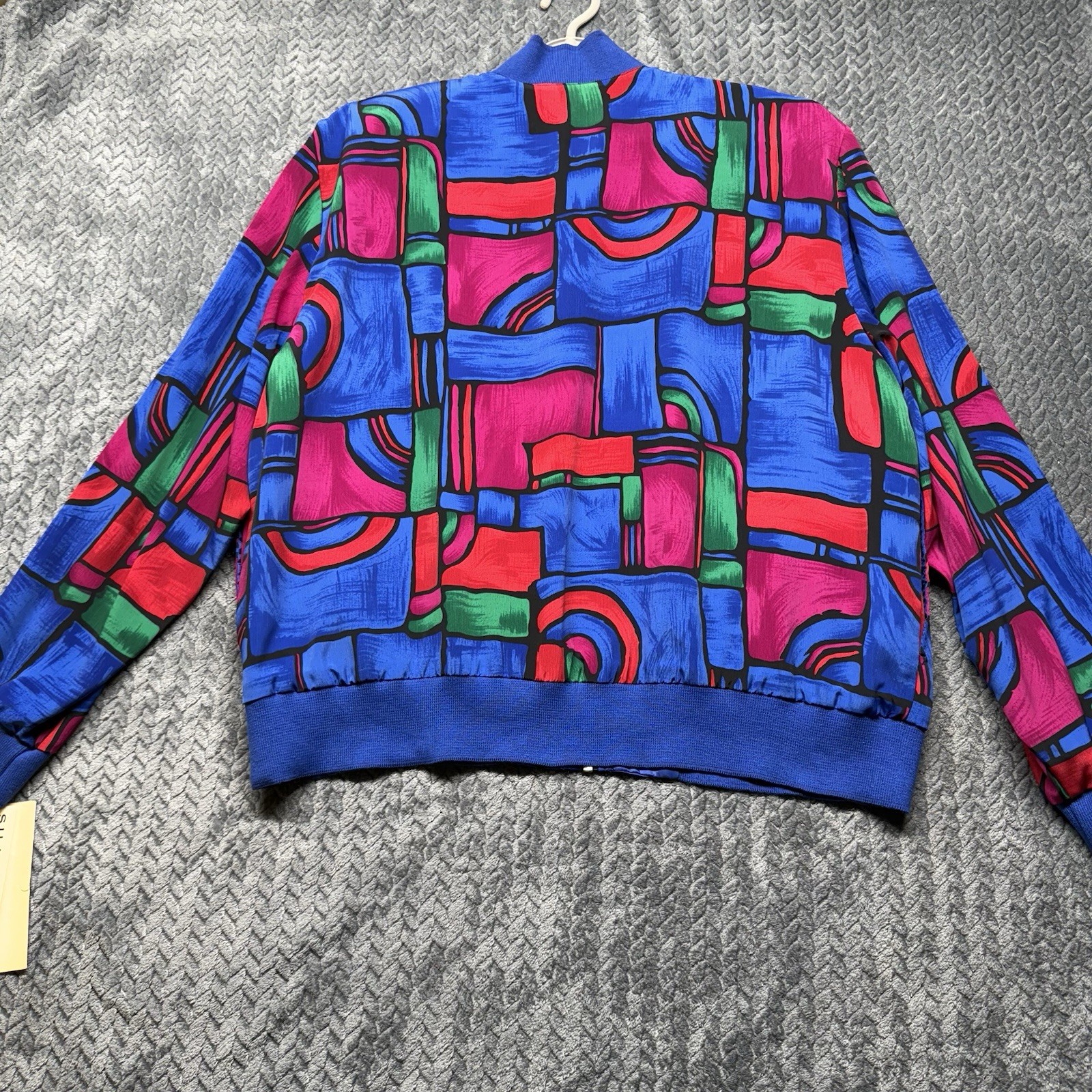 NEW Street Smart By Teddi Bomber Jacket XL VTG Abstract Art Multicolor 80s 90s