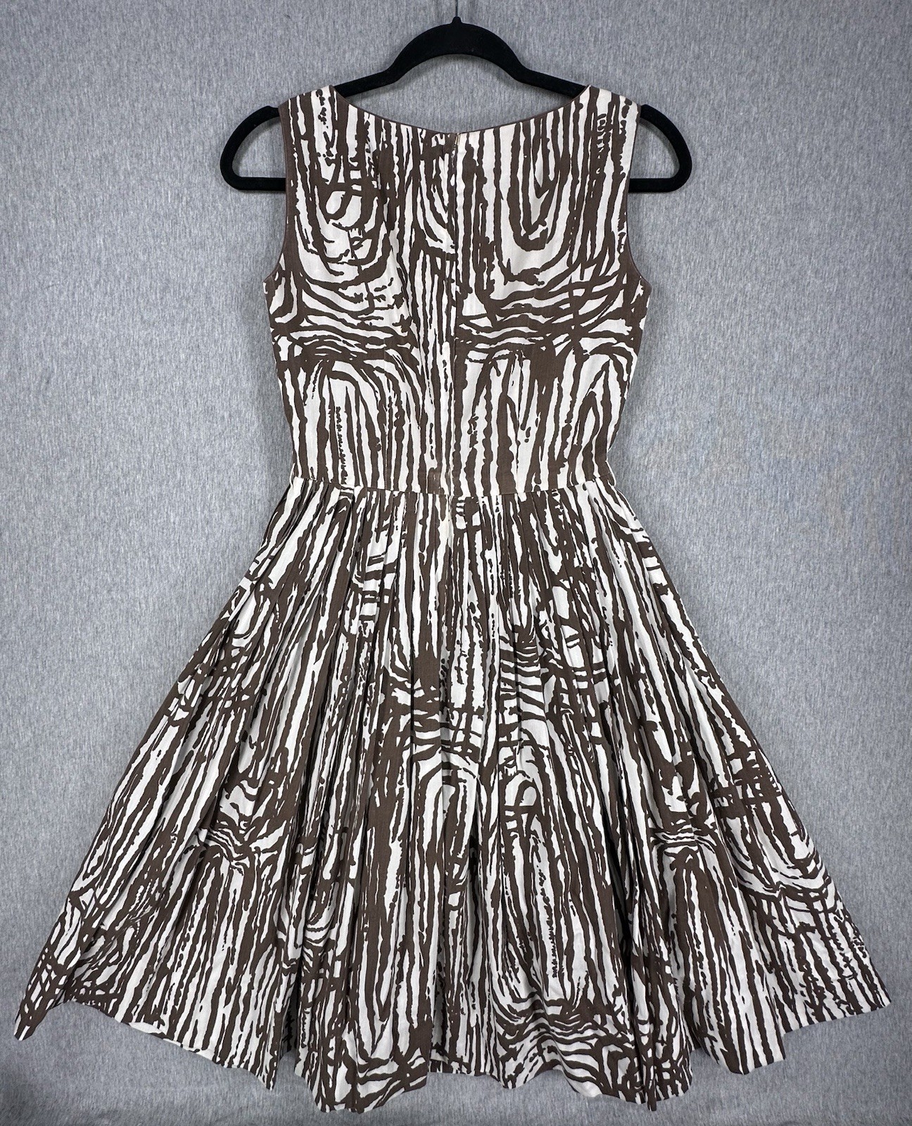 Vintage 1950s Abstract Cotton Summer Party Dress Maker Usagi Yokosuka Japan