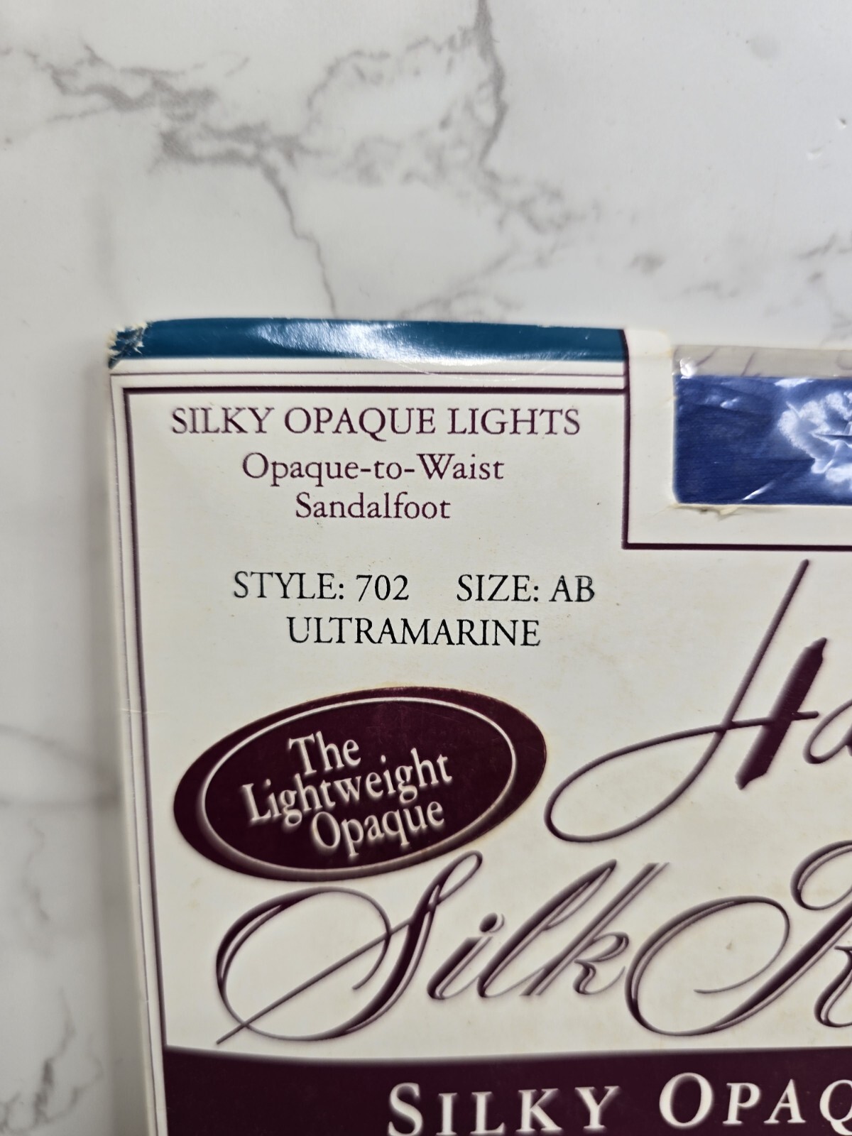 Vintage Hanes AB Silk Reflections Opaque Ultramarine Tights Pantyhose Hosiery