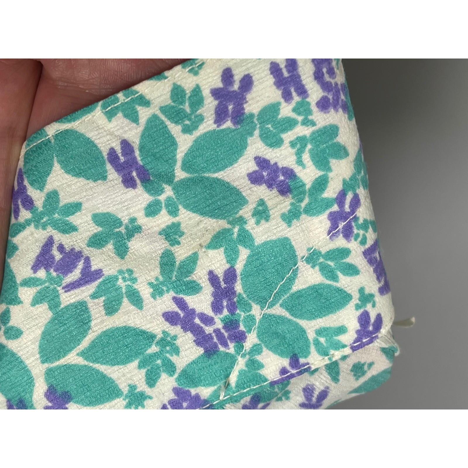 LILLY PULITZER Vintage Floral Long Sleeve Blouse Size 8 Teal Purple Cottagecore