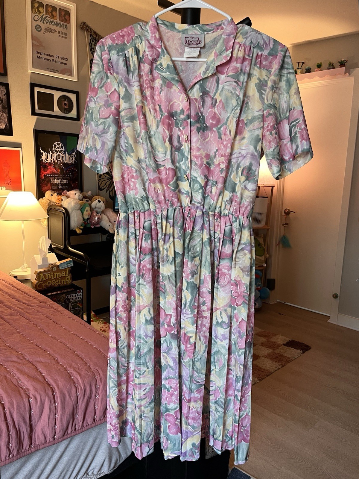 Vintage California Looks Floral Cottagecore 80s 90s Garden Party Midi Dress