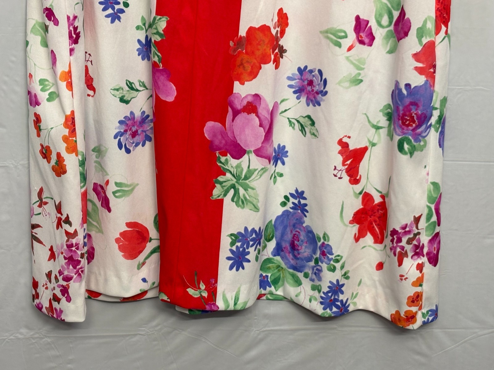 Evelyn Pearson Go-Goat Robe Womens Red White Floral Kimono Sleeve L Vintage 90s