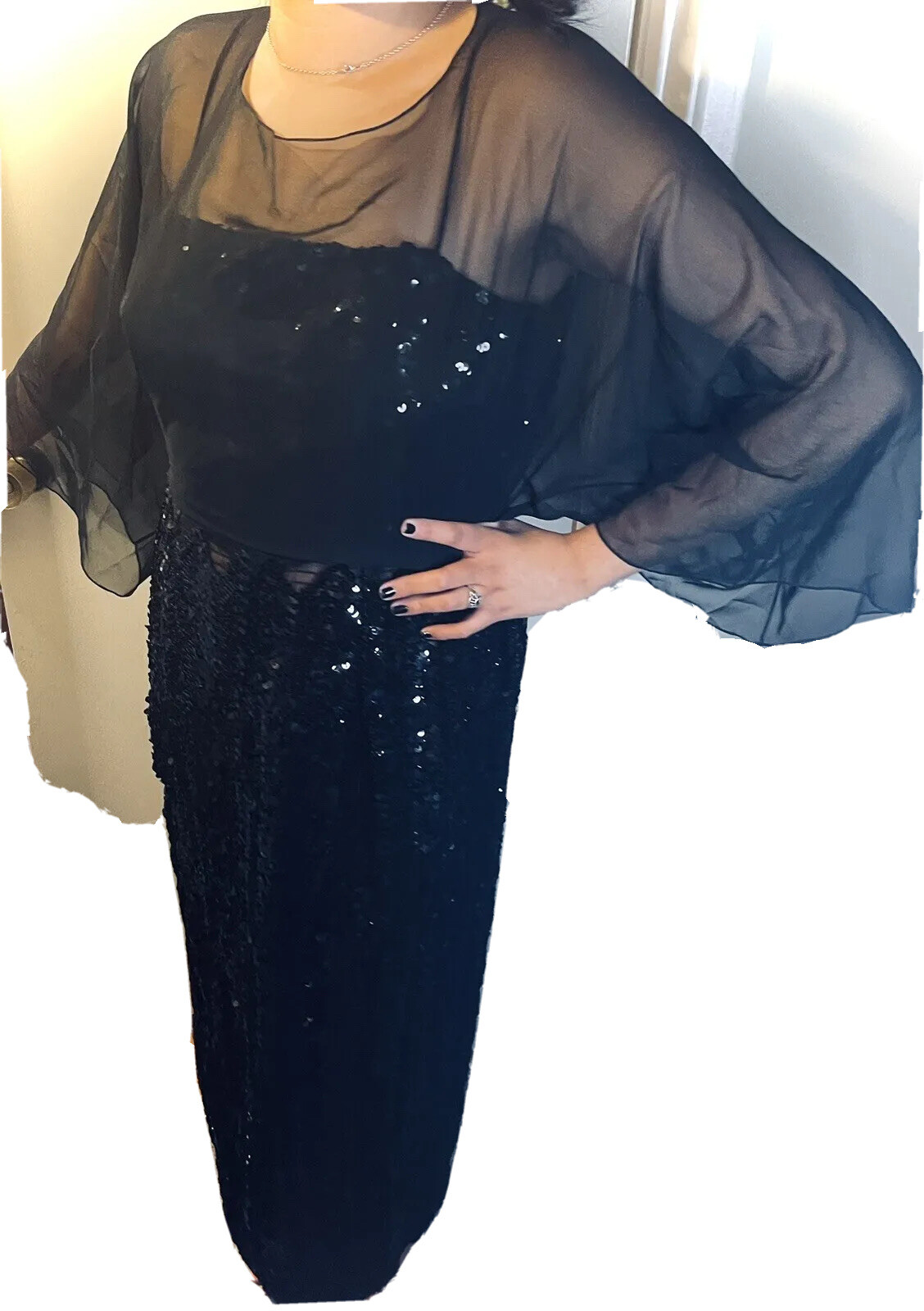 Vintage 60s Jack Bryan “The Graduate” Mrs. Robinson Style Sequin Dress L NWOT