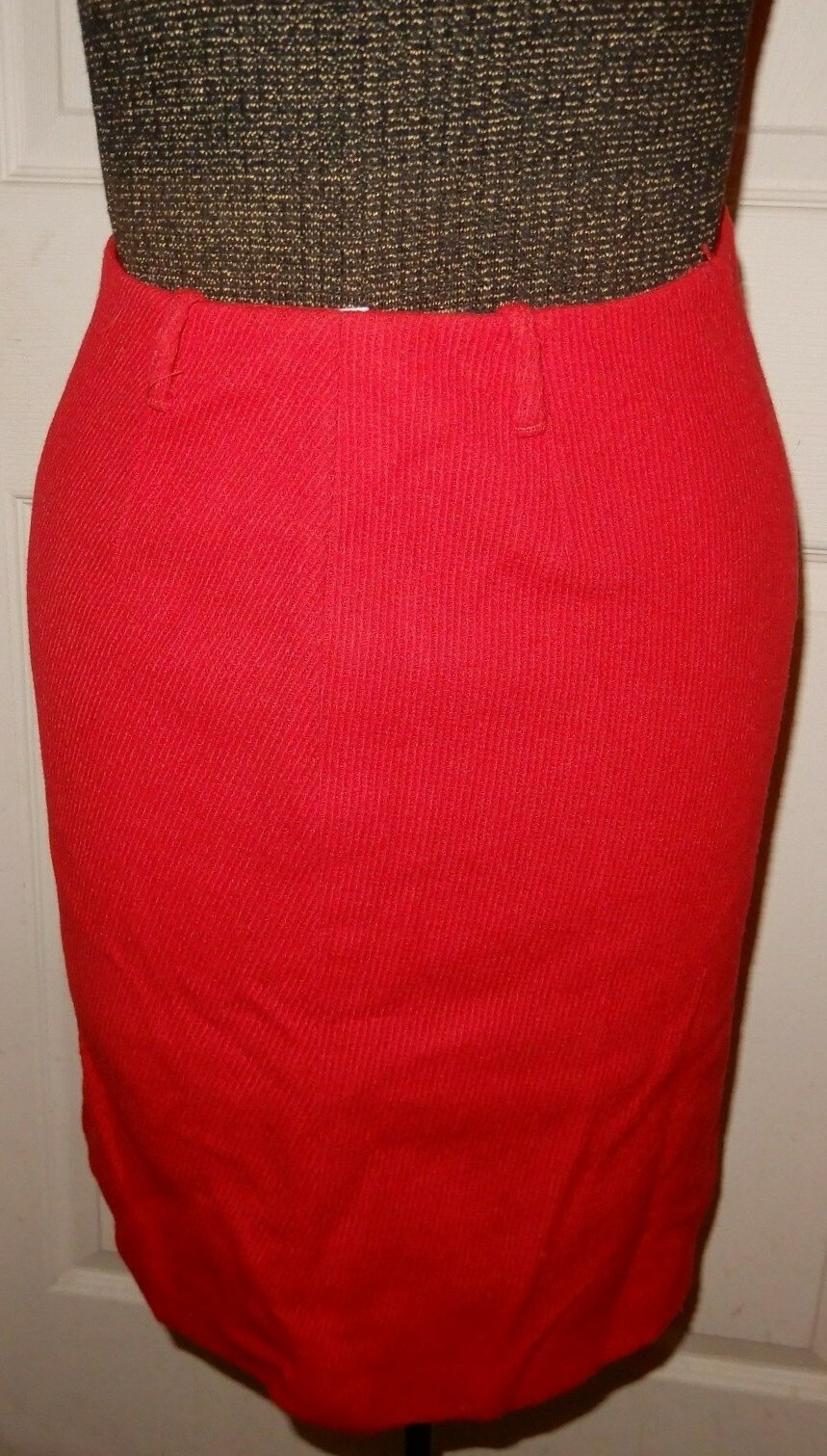 Vtg 1950’s MCM Kelita A line Red Wool & Nylon Corduroy Mini Skirt Beautiful HTF